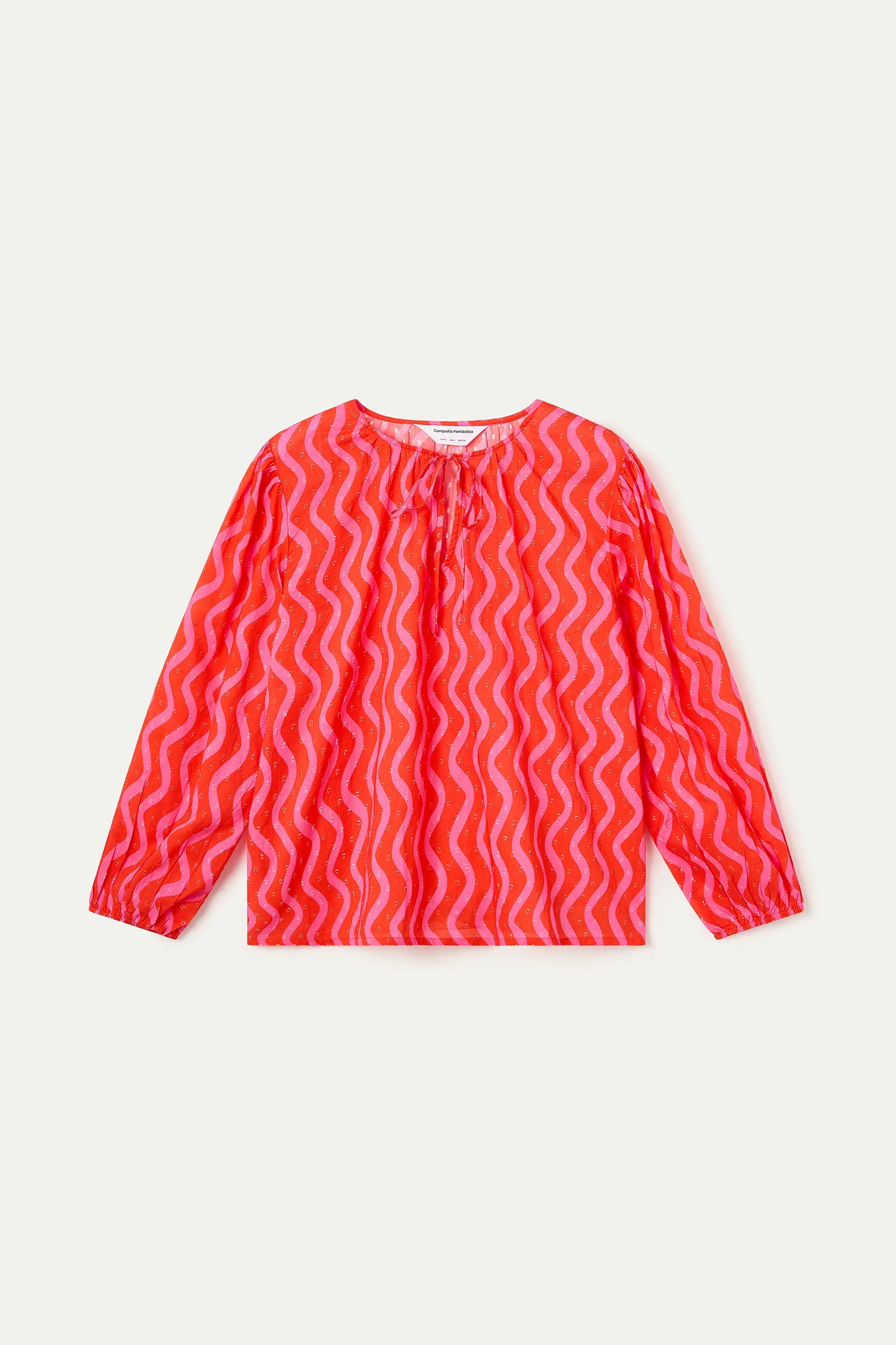 Top playero con estampado Wave Red & Pink