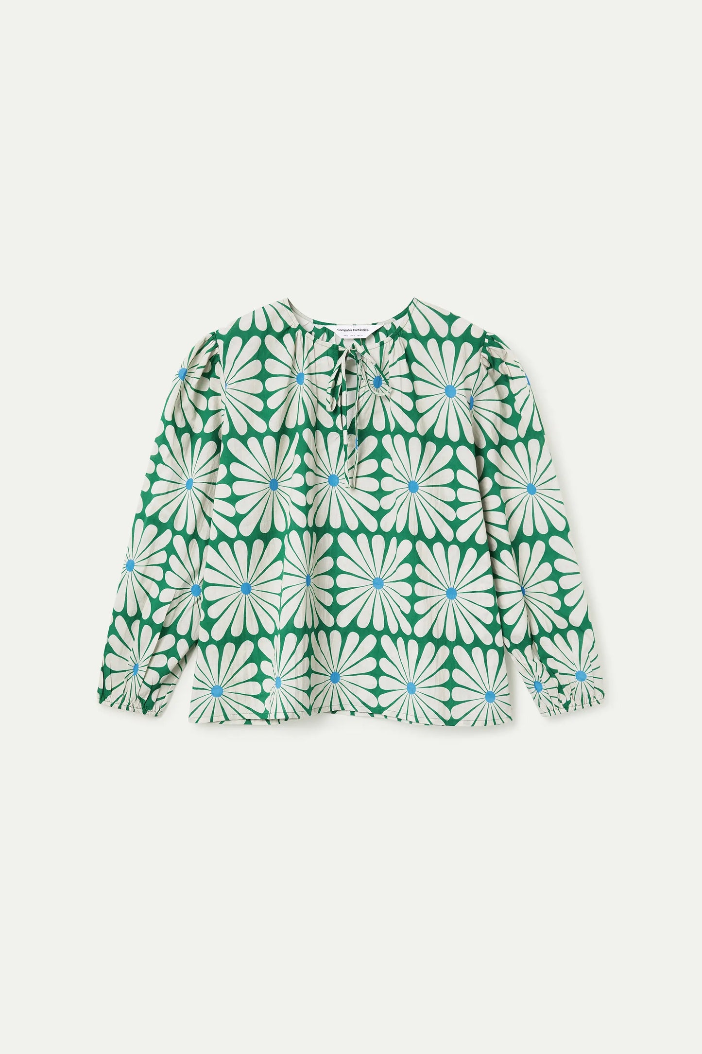 Top da spiaggia con stampa Olive Flower Green