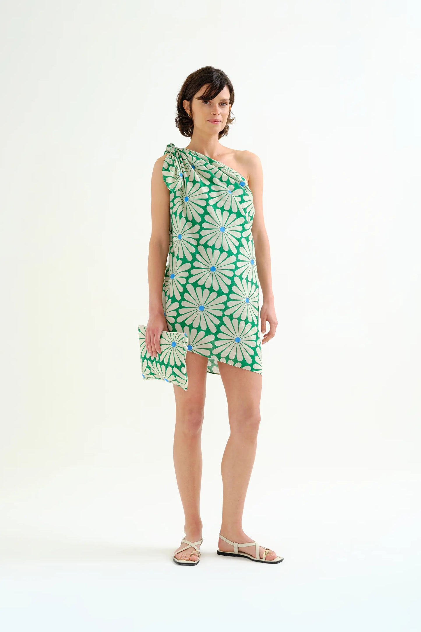 Pareo con estampado Olive Flower Green