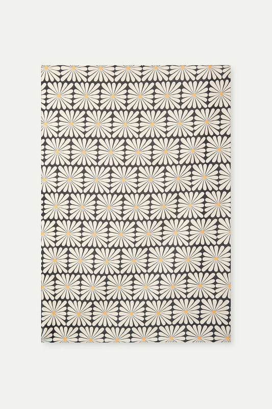 Pareo con stampa Olive Flower Black