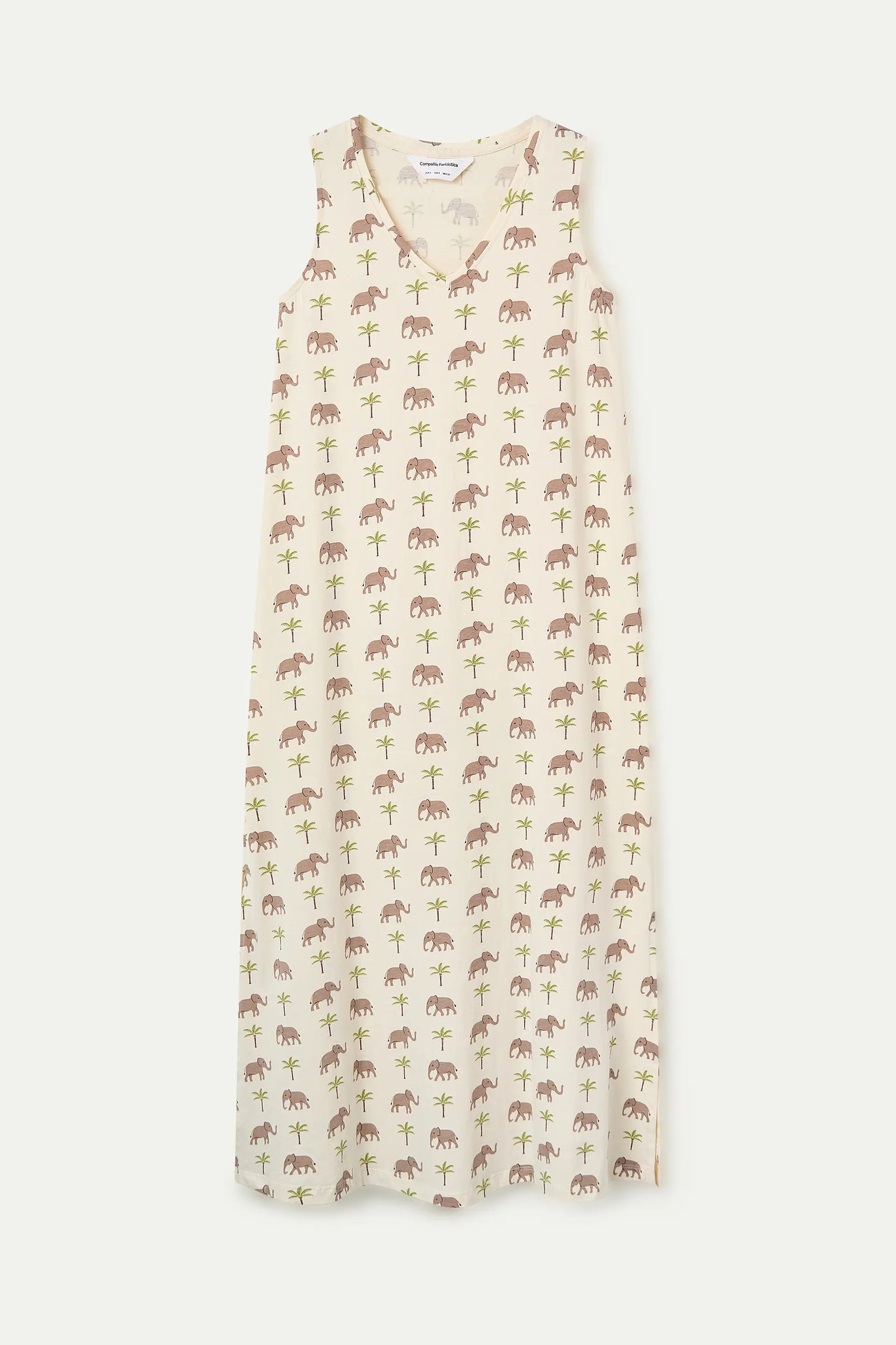 Long dress with elephant print