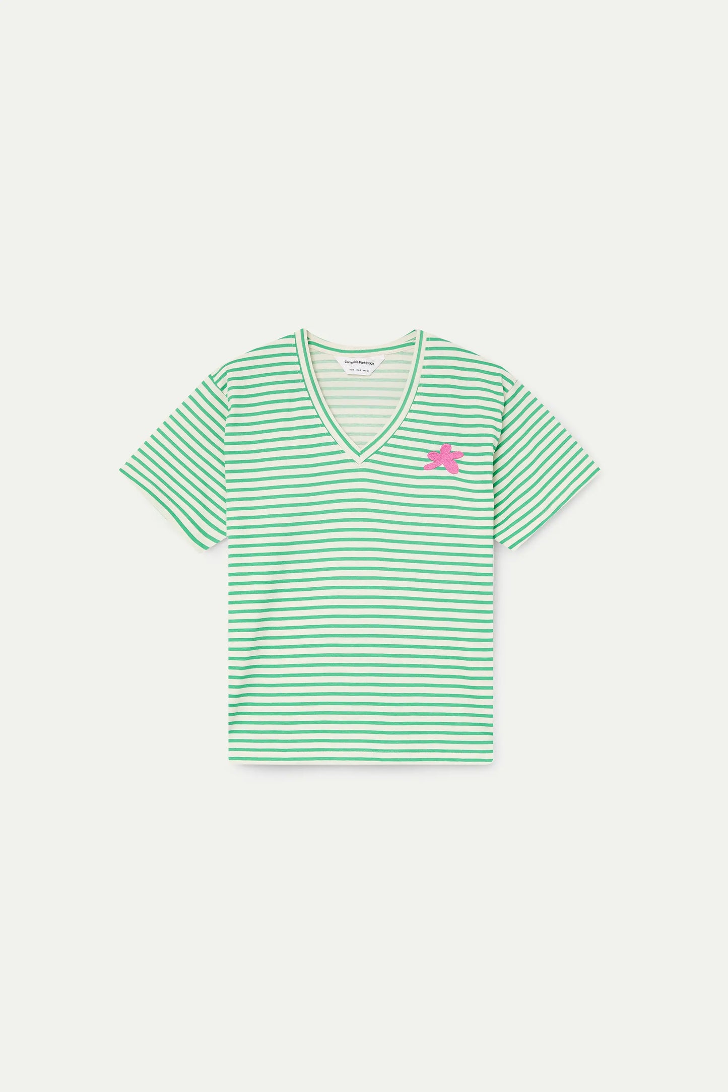 Camiseta con estampado de rayas blanco y verde