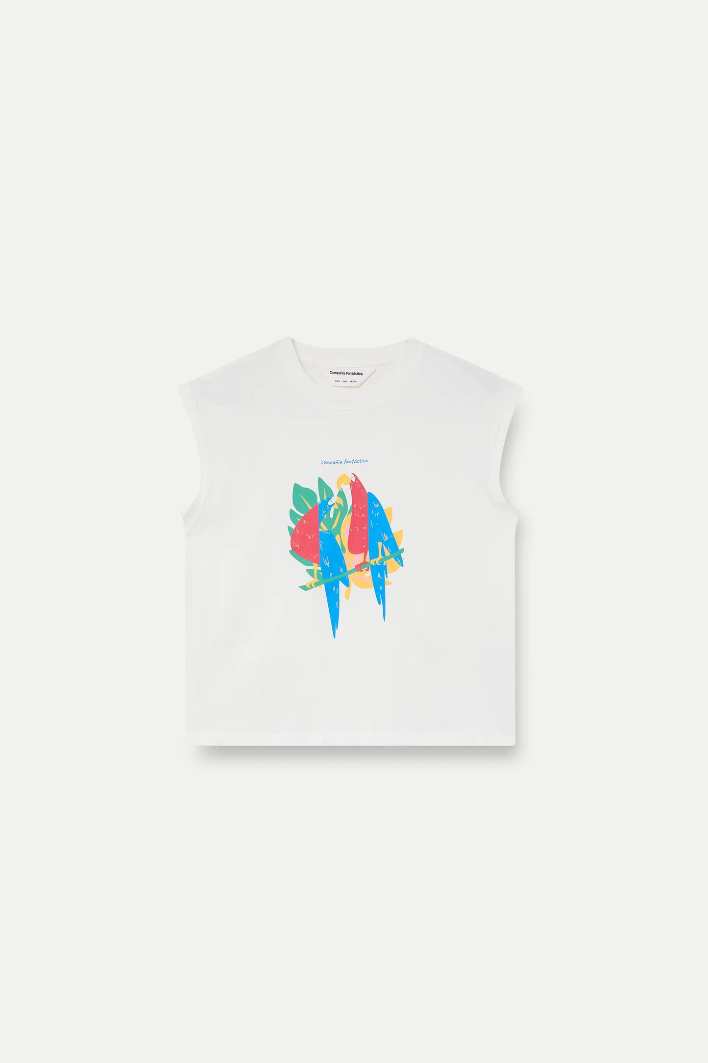 Camiseta con estampado de Guacamayas "Compañía Fantástica"