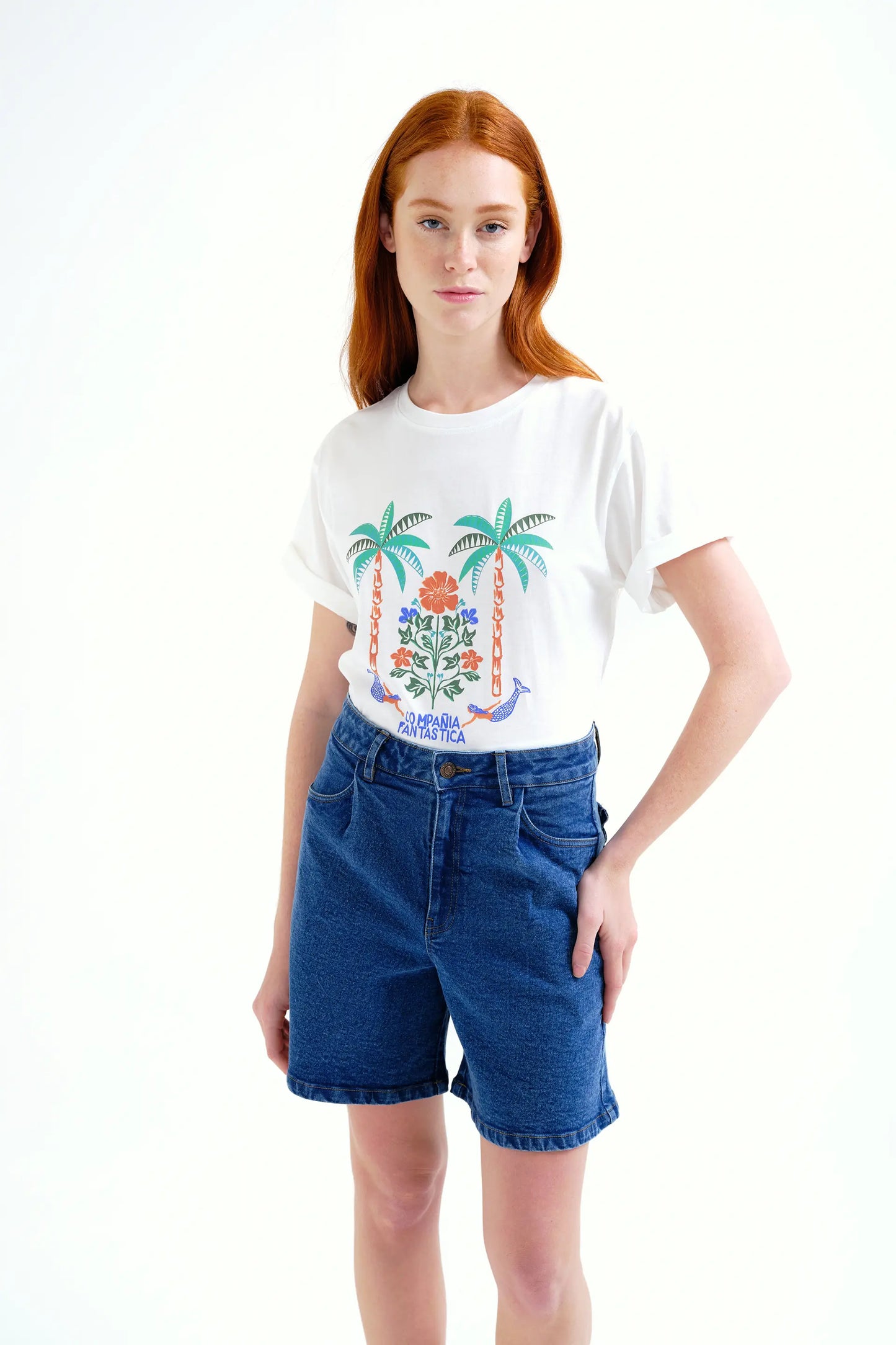 Camiseta con estampado Palm & Mermaid