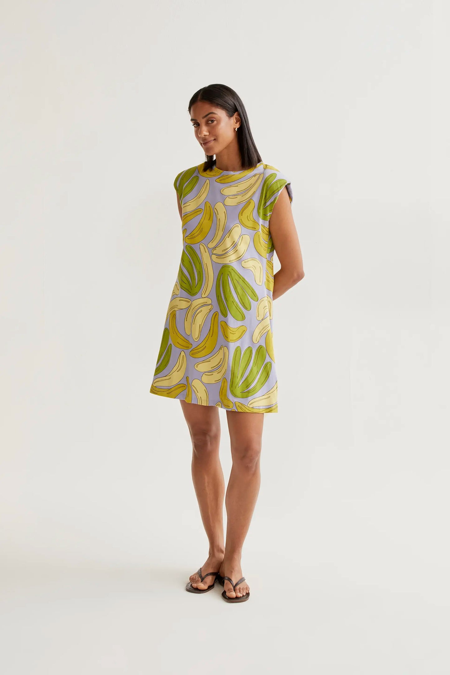 Vestido corto con estampado Guineo