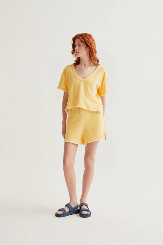Shorts playero amarillo claro