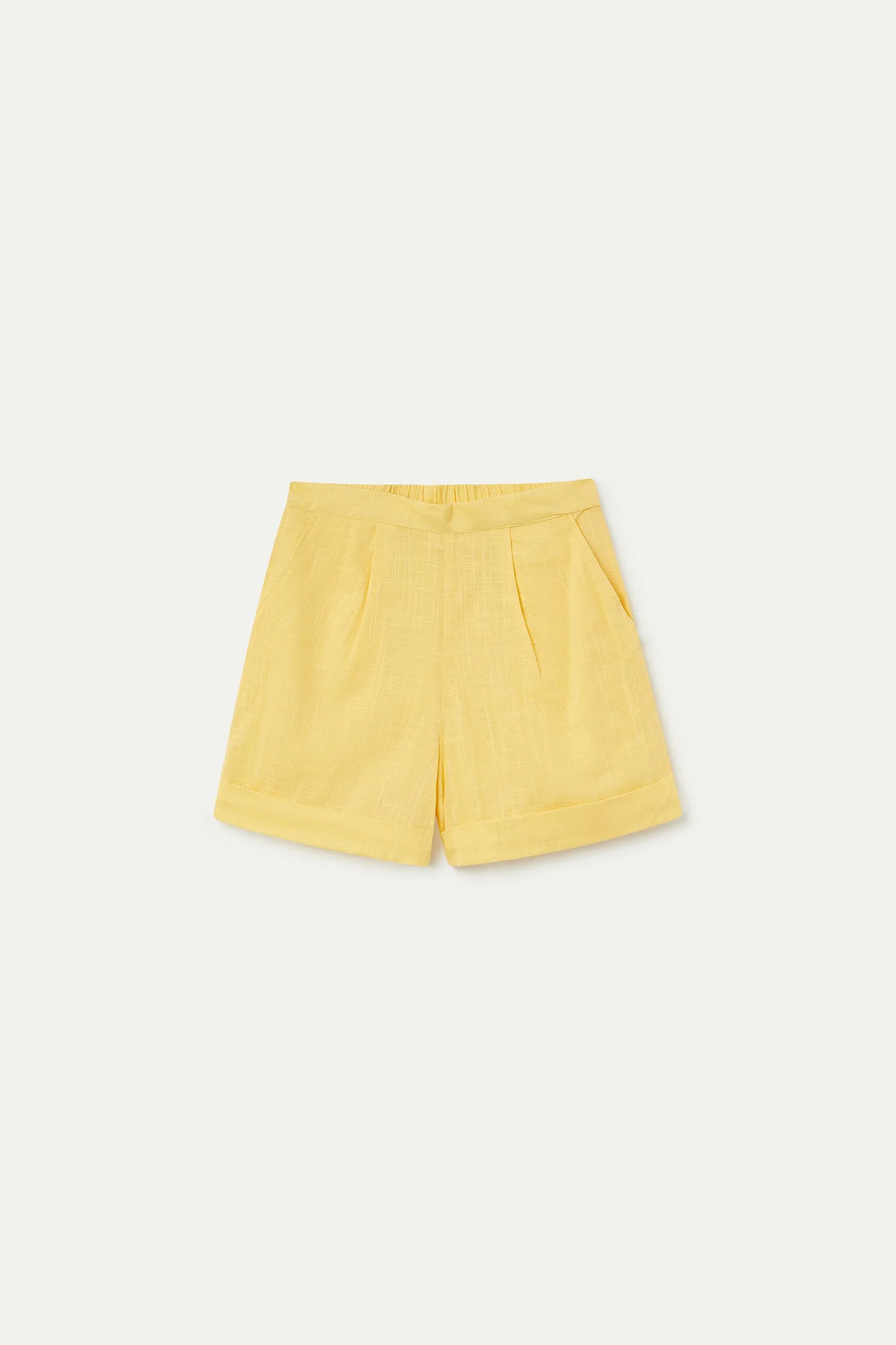 Pantaloncini gialli in cotone 100%