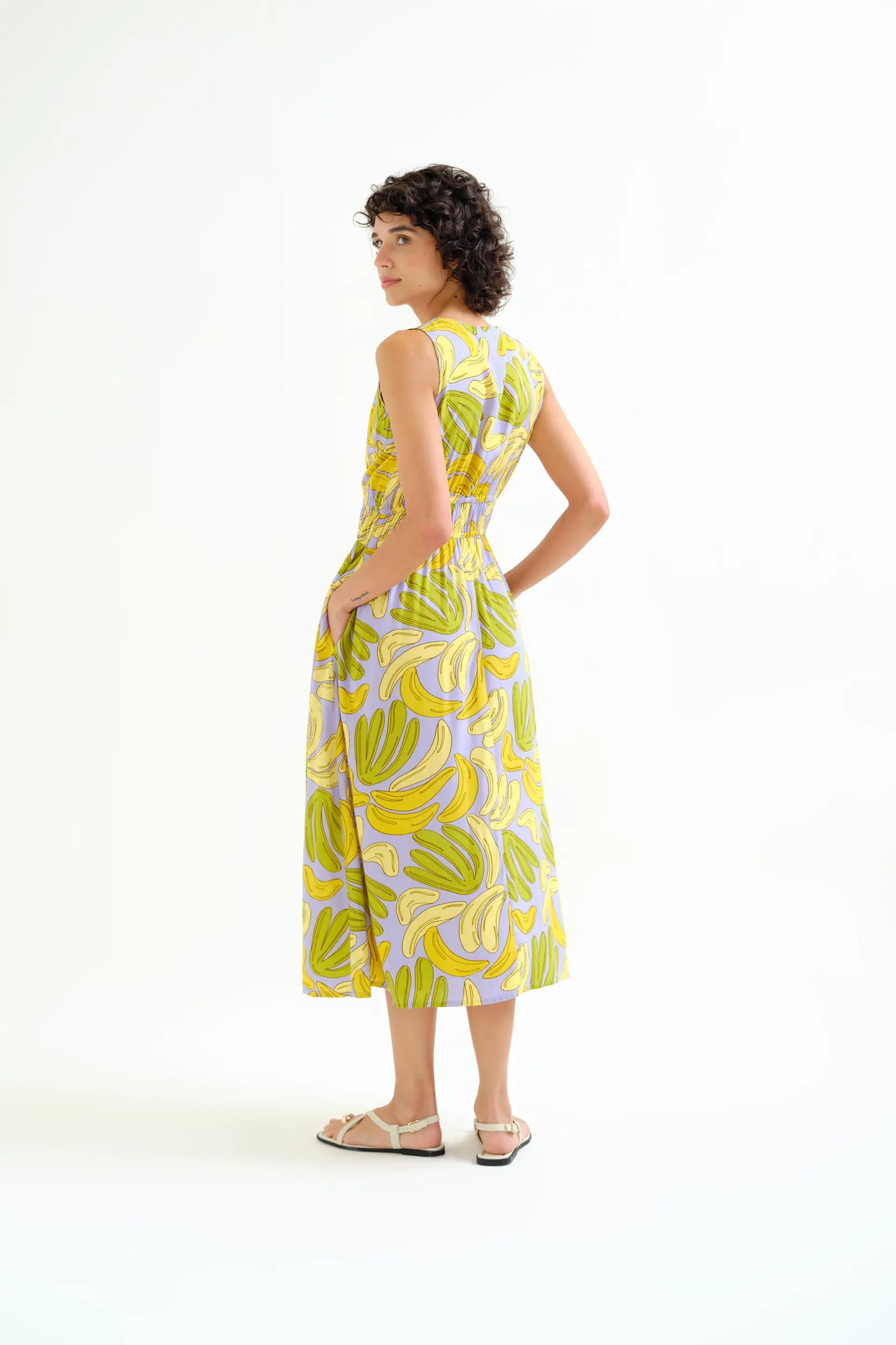 Vestido midi con estampado Guineo