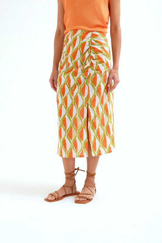 Falda midi con estampado Aloe