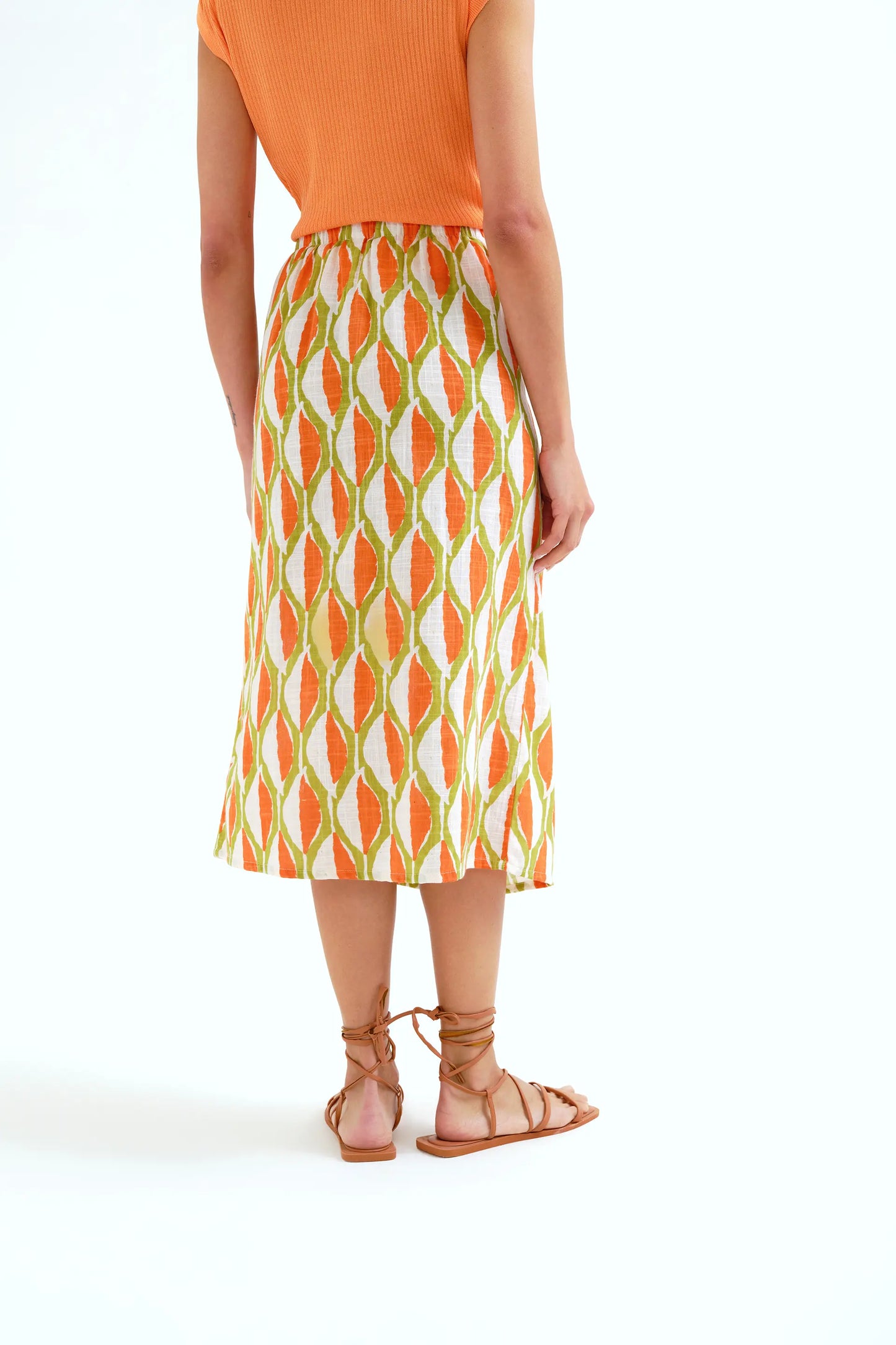 Falda midi con estampado Aloe