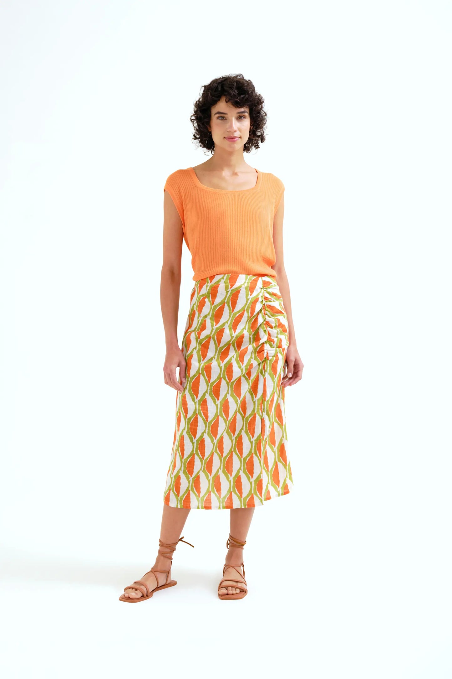 Falda midi con estampado Aloe