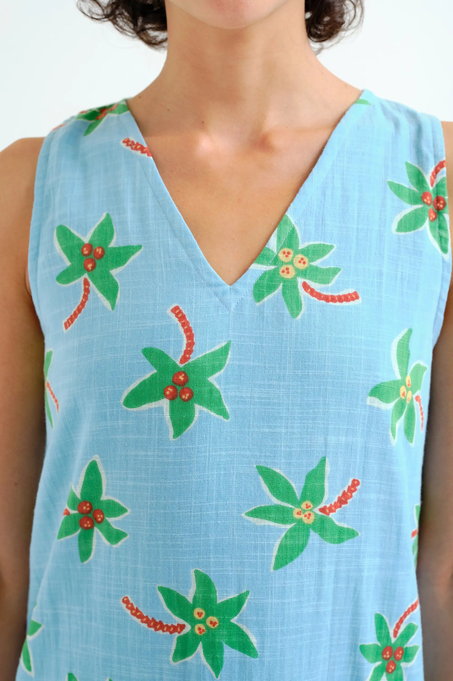 Abito midi con stampa cocco piccolo