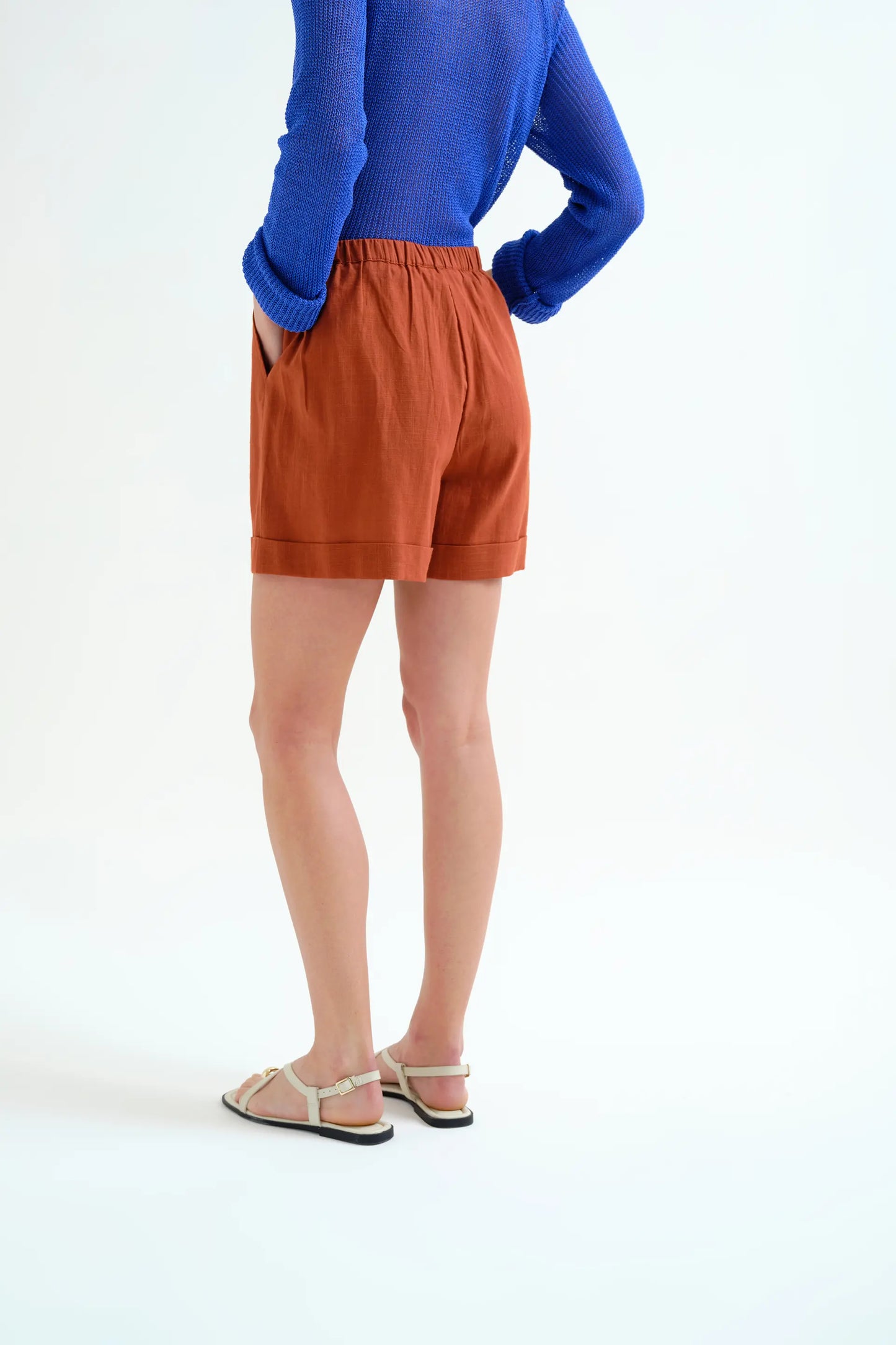 Pantaloncini marroni in cotone 100%