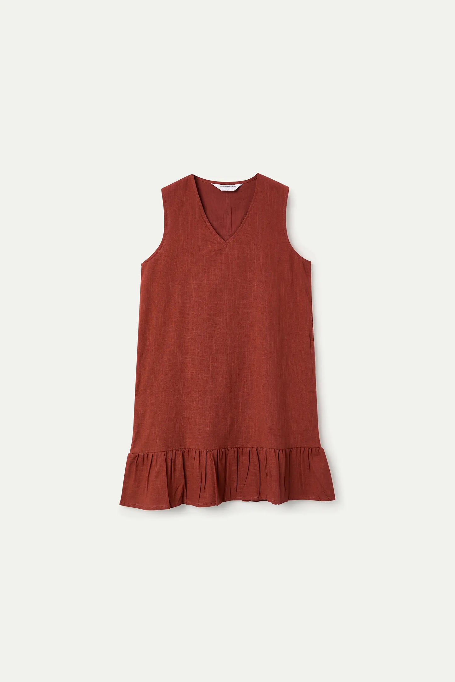 Abito corto marrone, 100% cotone