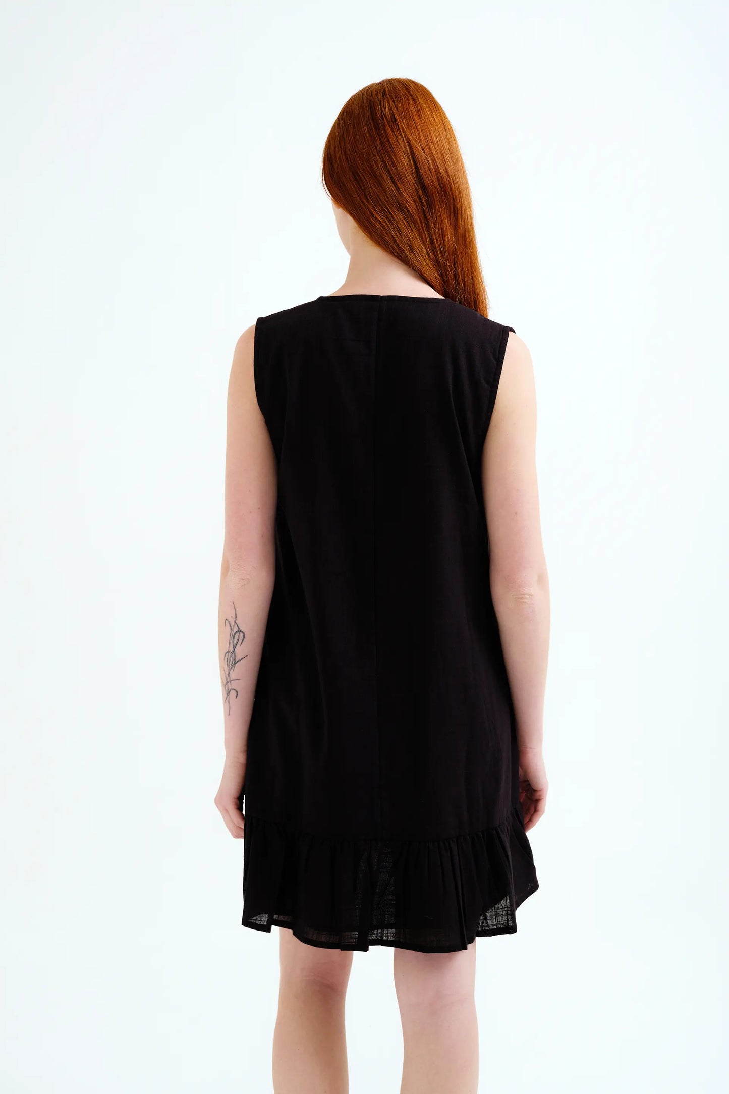 Abito corto, 100% cotone, nero