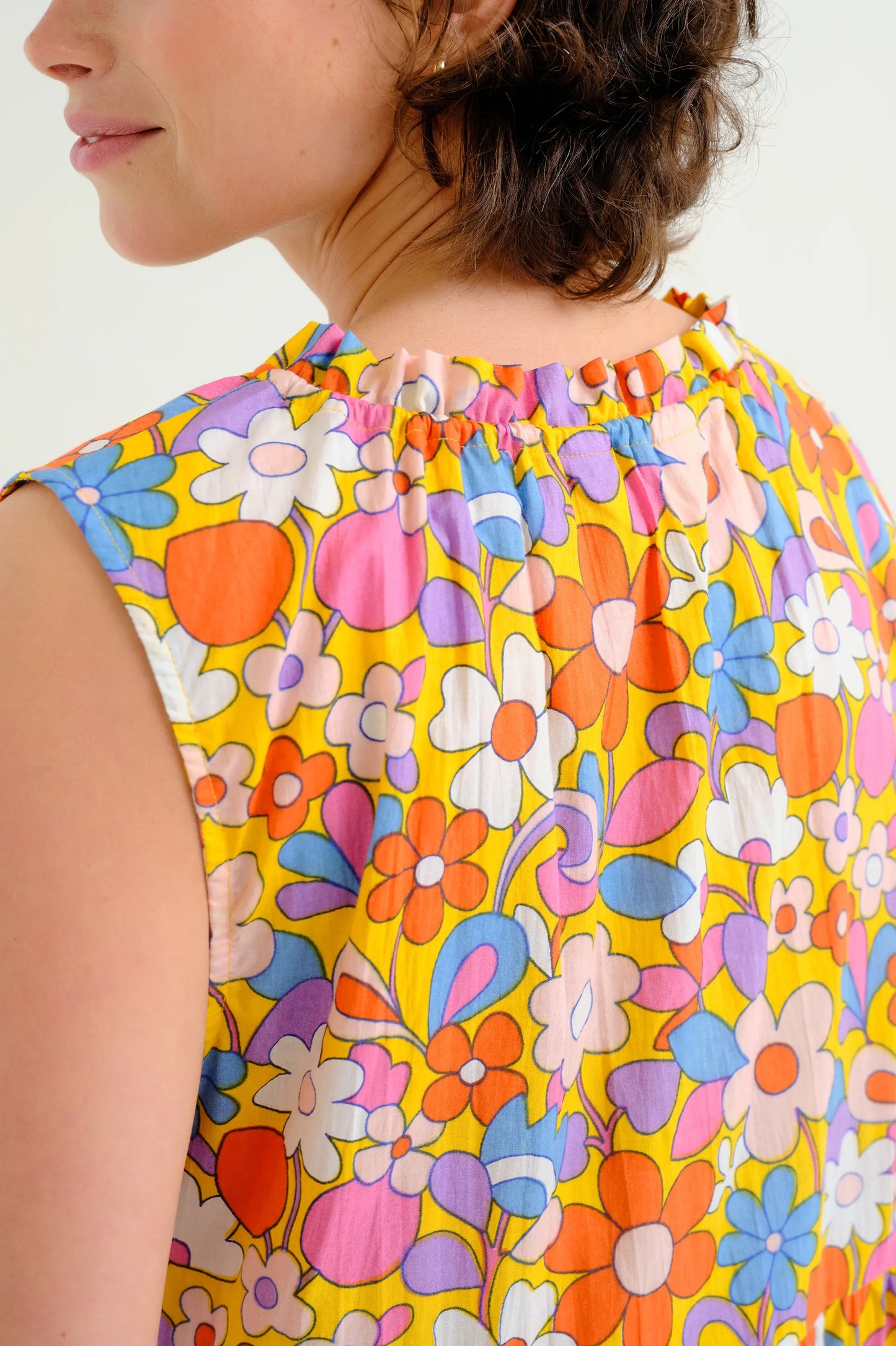 Bloom Print Long Beach Dress