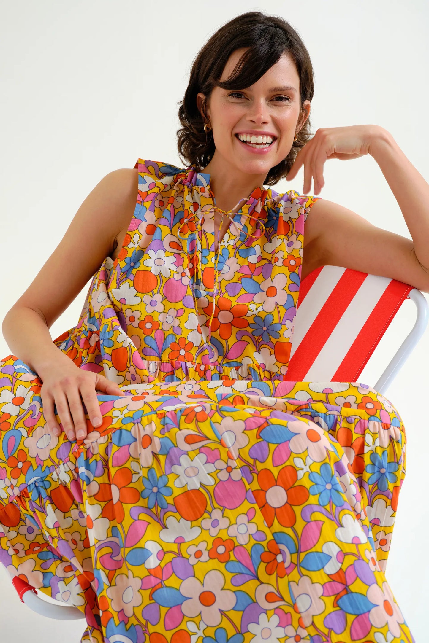 Bloom Print Long Beach Dress