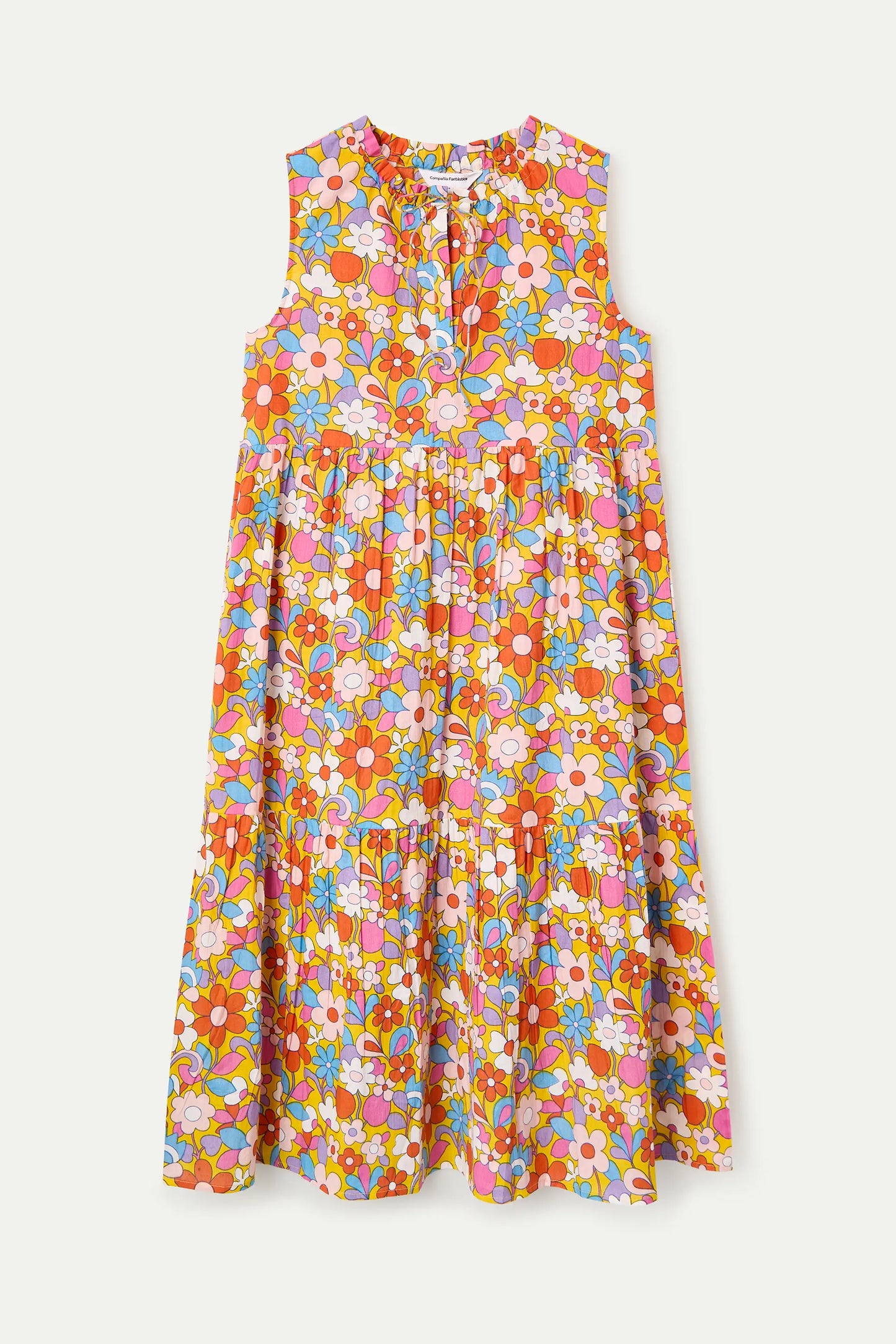 Bloom Print Long Beach Dress