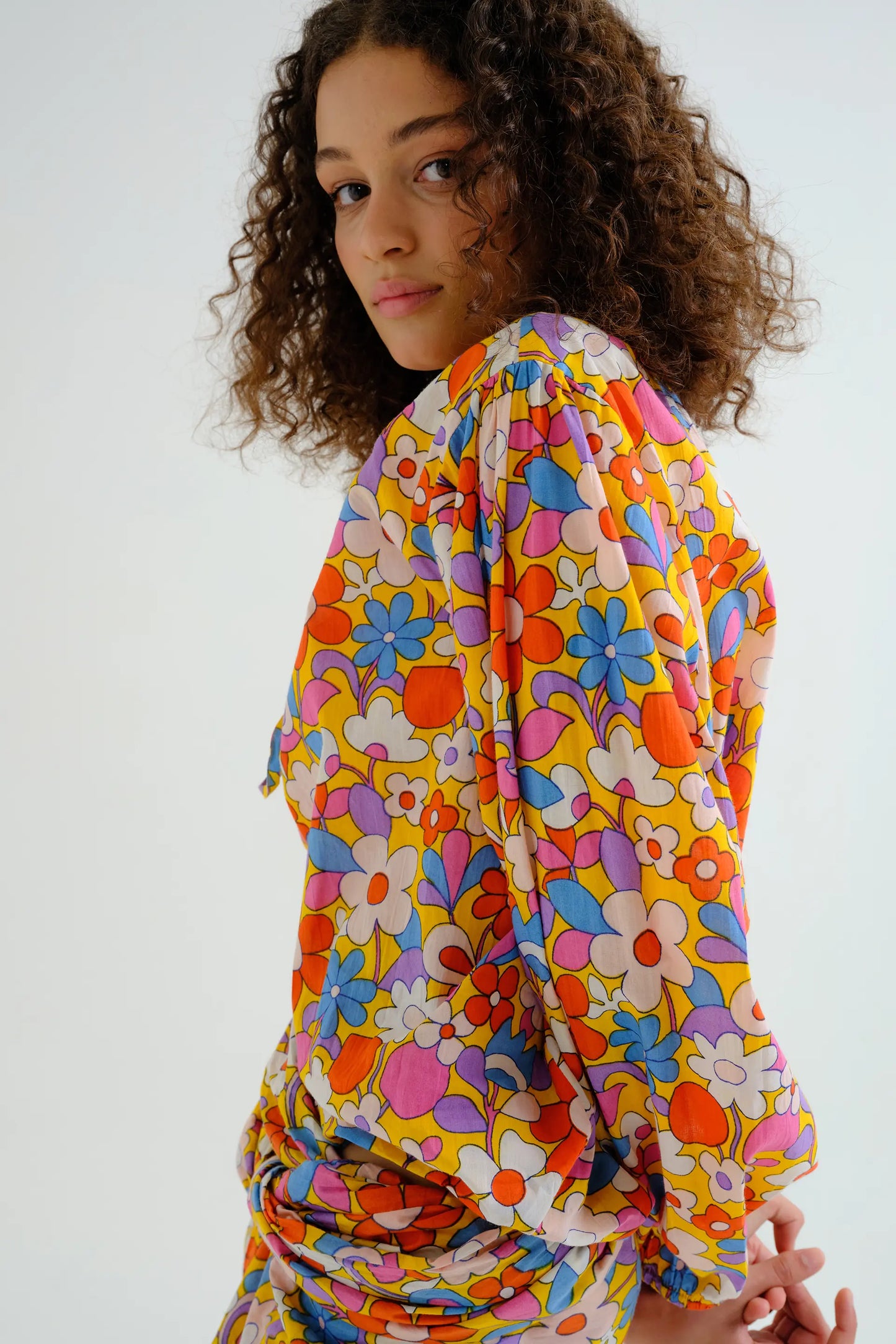 Top playero manga larga con estampado Bloom