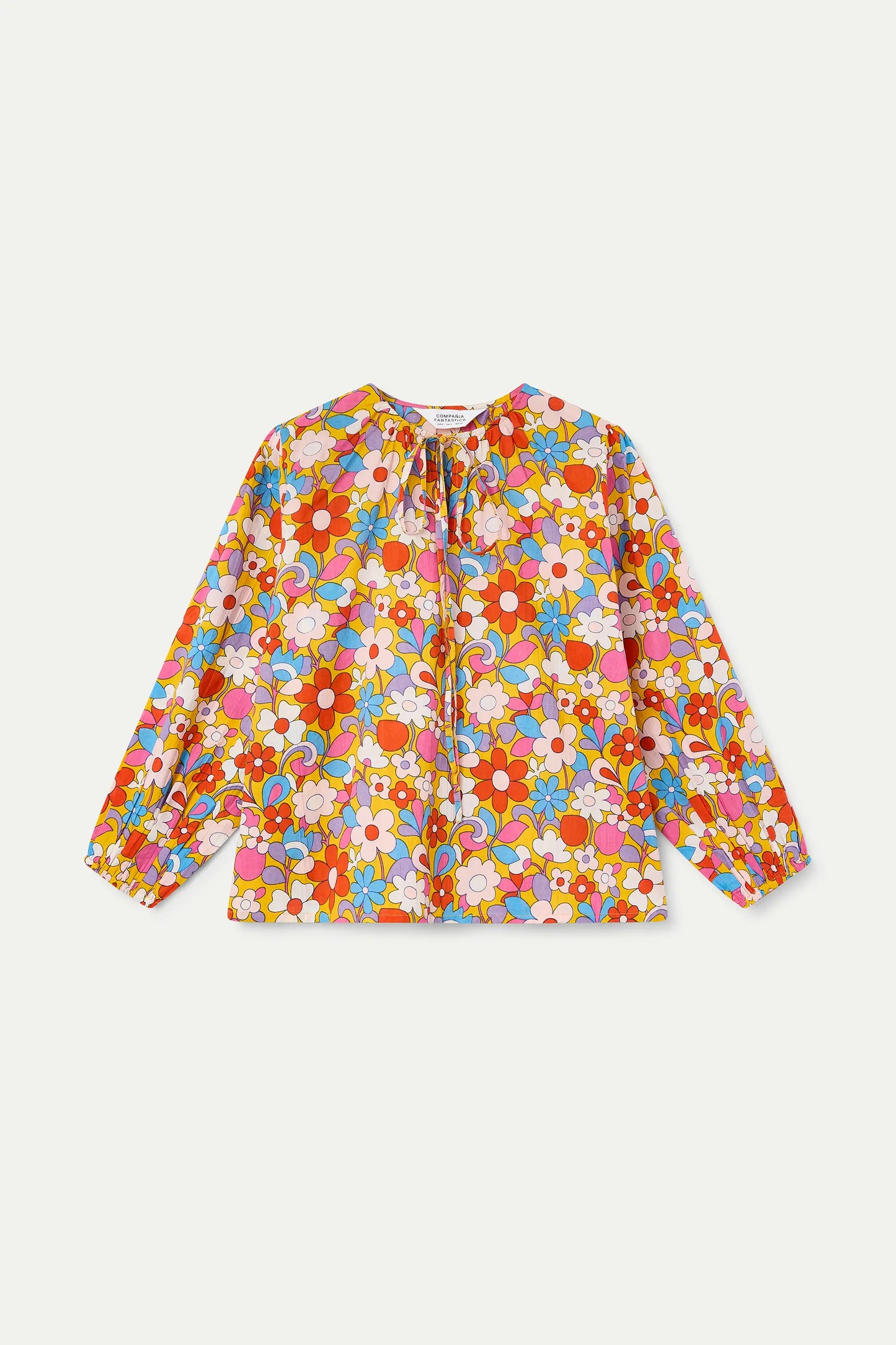 Top playero manga larga con estampado Bloom