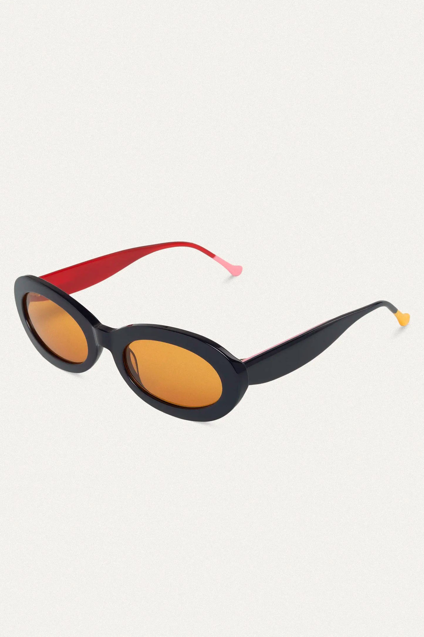 Gafas azul marino con punta patillas multicolor rosa y amarillo