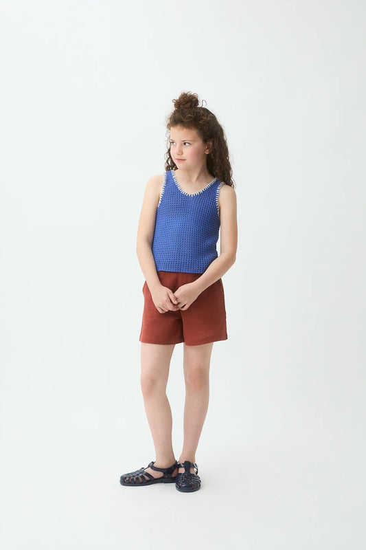 Top punto de niña azul