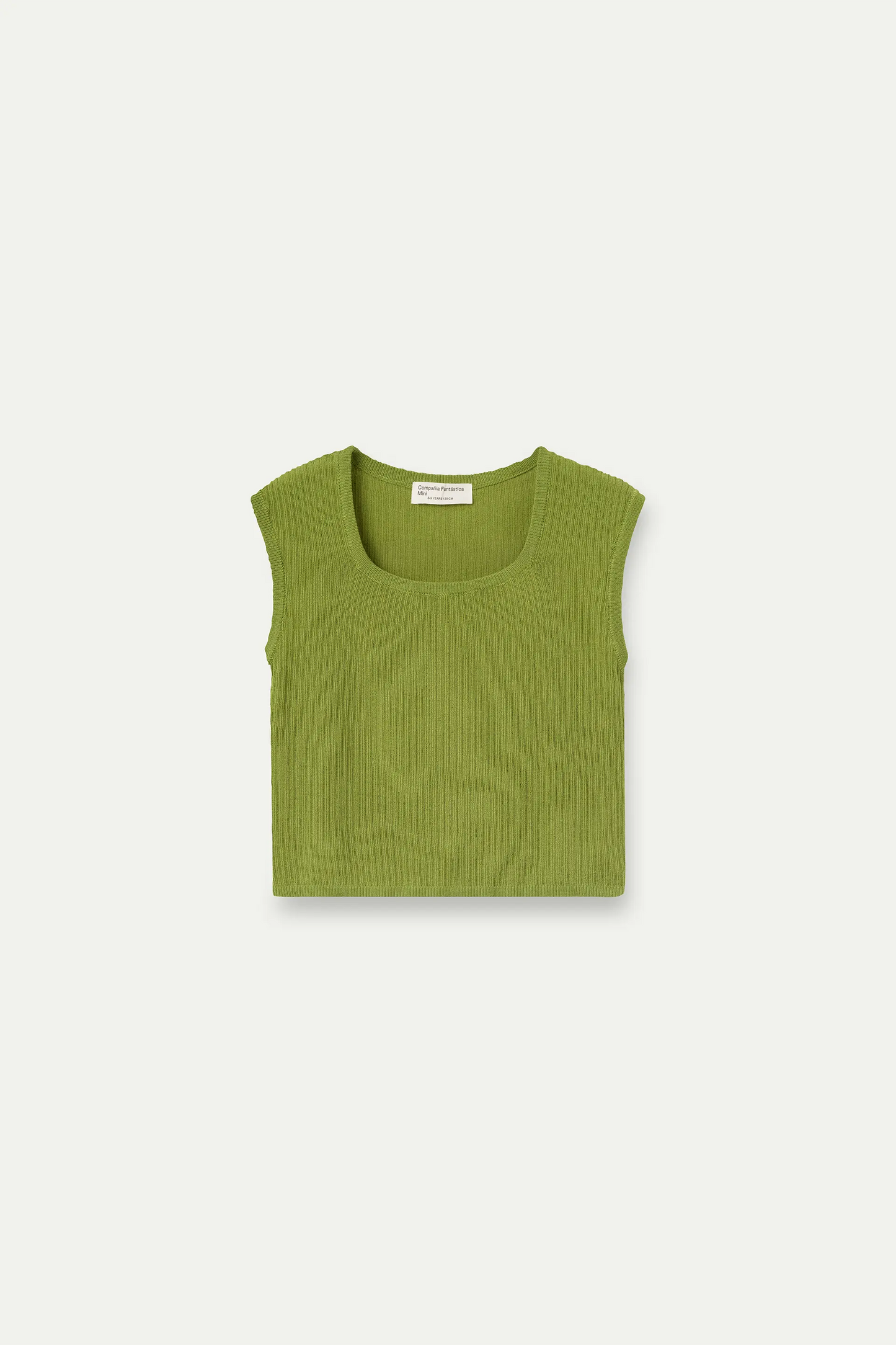 Top verde in maglia a maniche corte da bambina