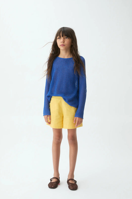 Jersey punto azul manga larga de niña