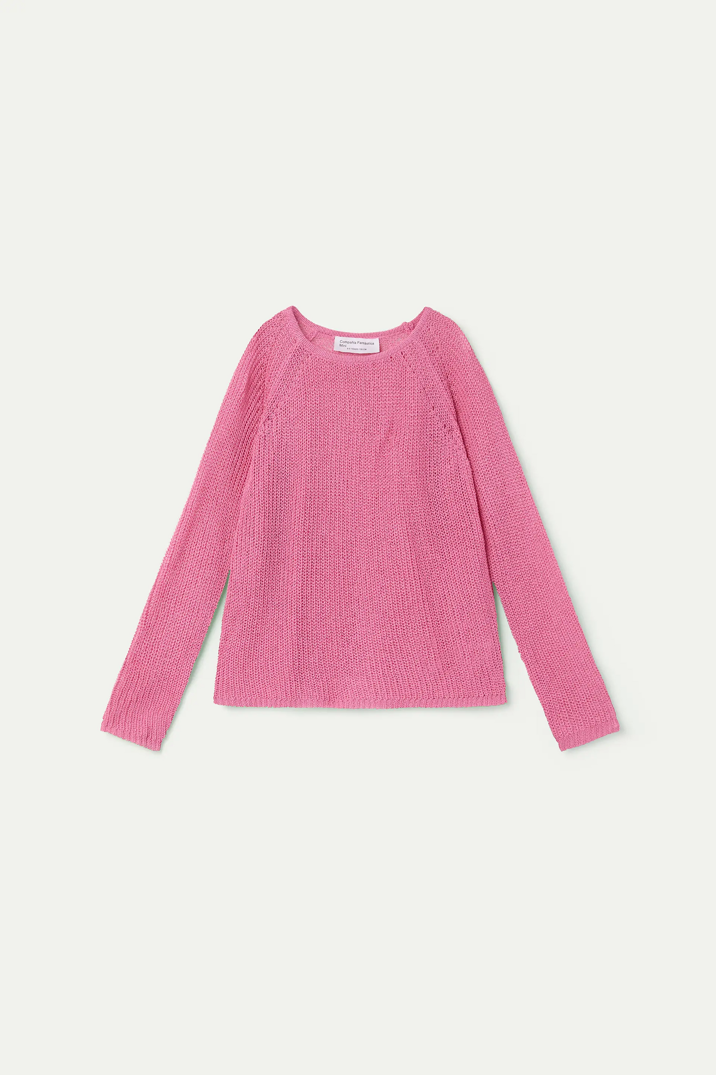Jersey punto rosa manga larga de niña