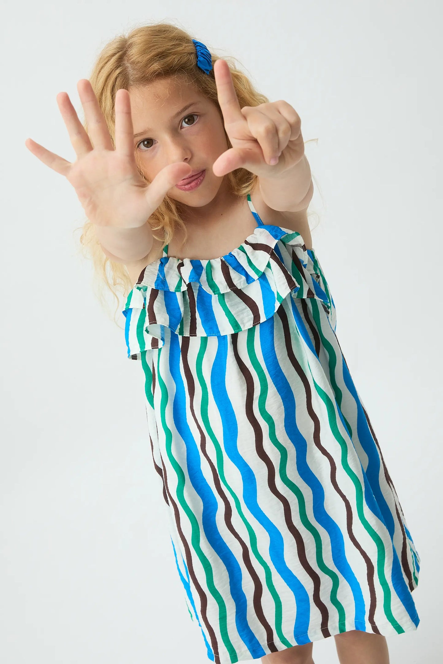 Vestido corto de niña con estampado Sea & Mountain