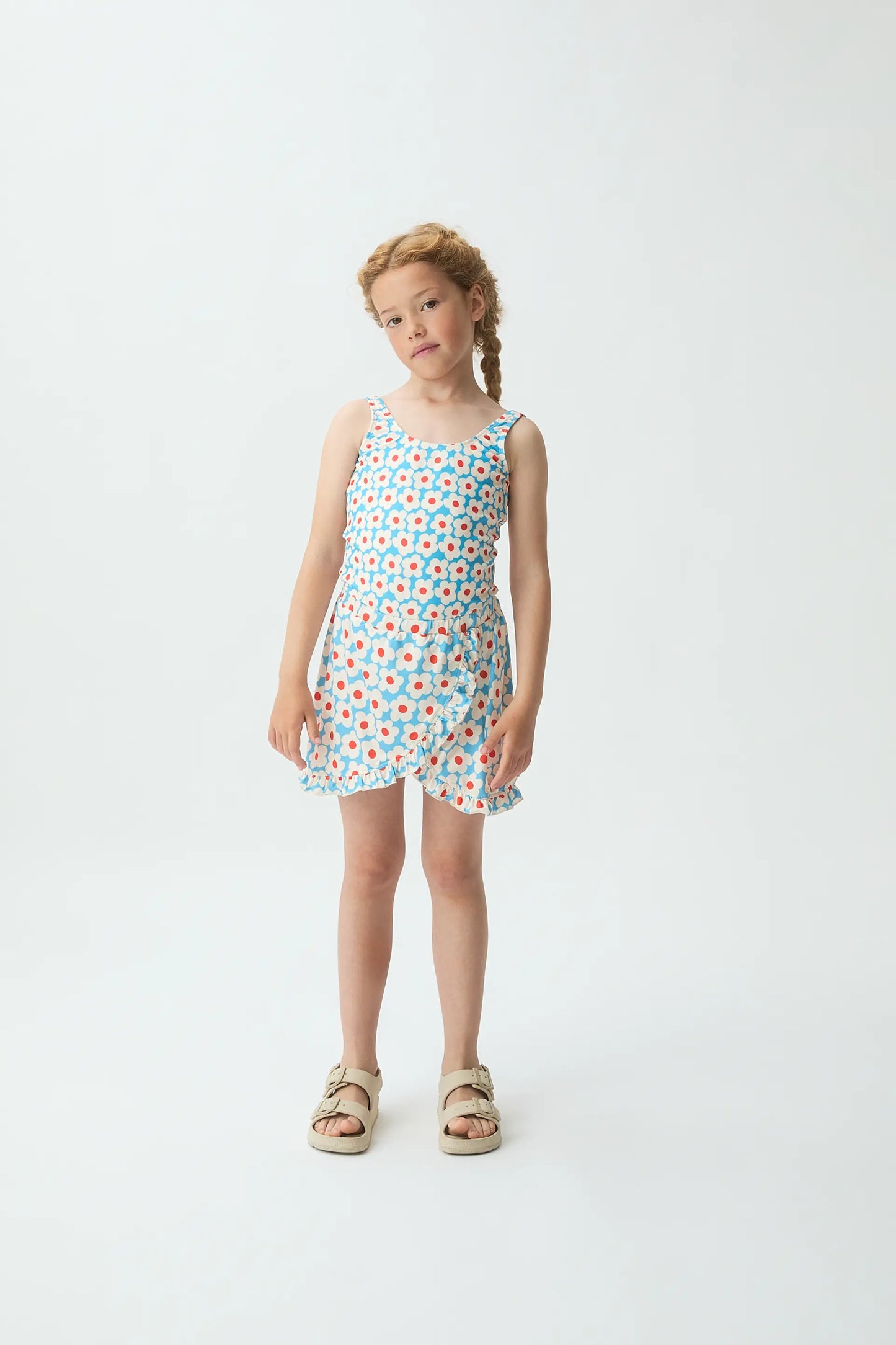 Falda corta pareo de niña con estampado Popcorn