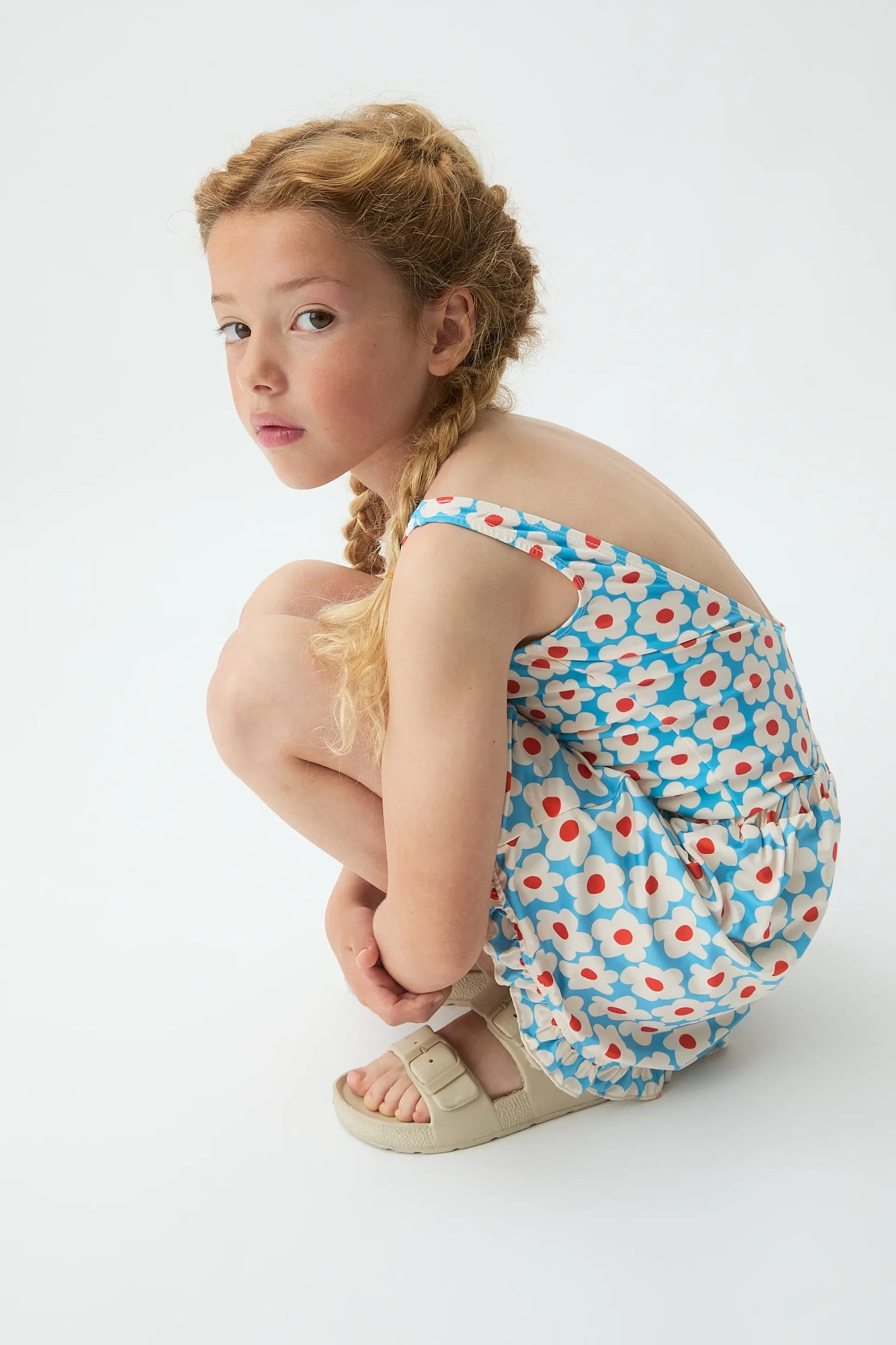 Falda corta pareo de niña con estampado Popcorn