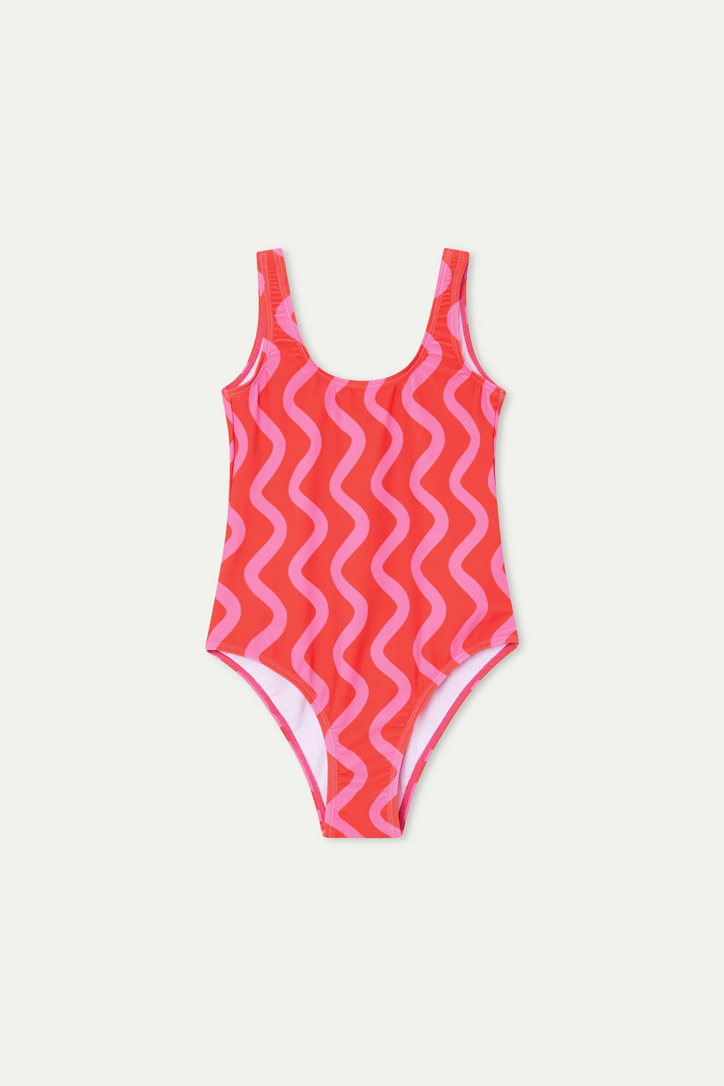 Bañador de niña con estampado Wave Red & Pink