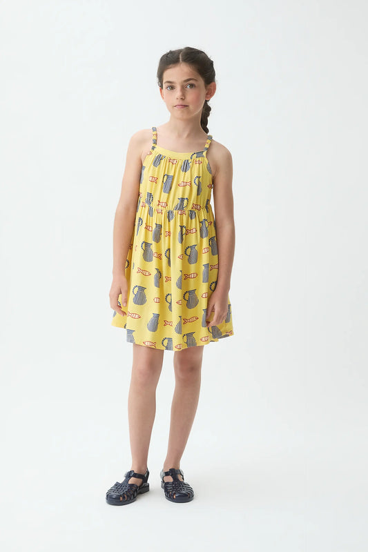 Vestido corto de niña con estampado Brava