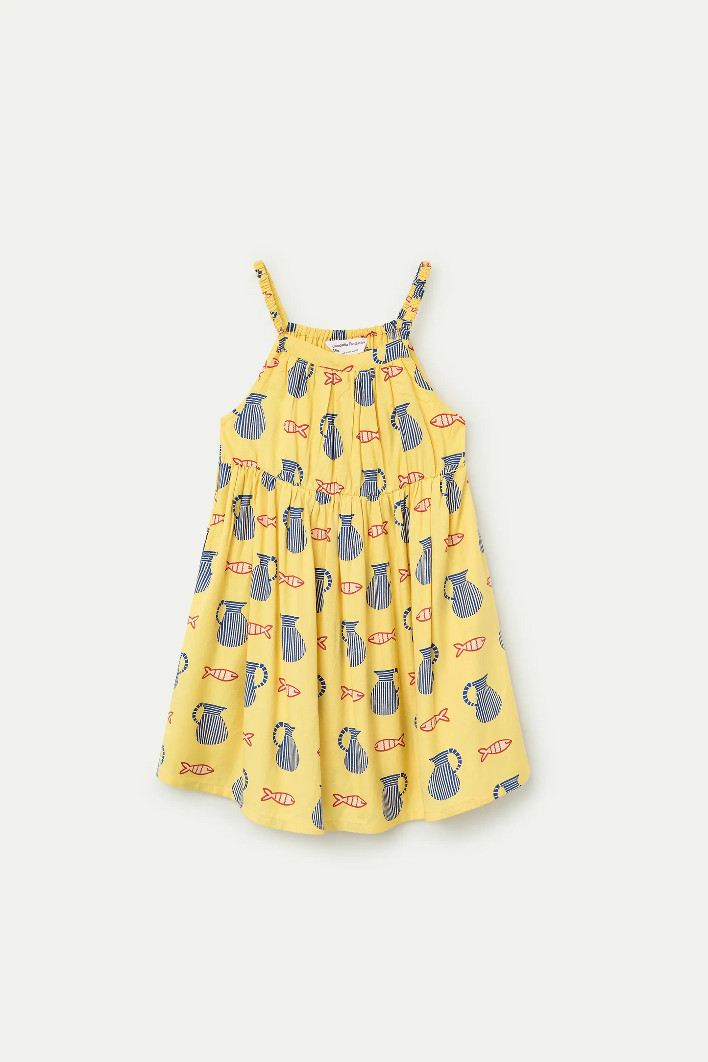 Vestido corto de niña con estampado Brava