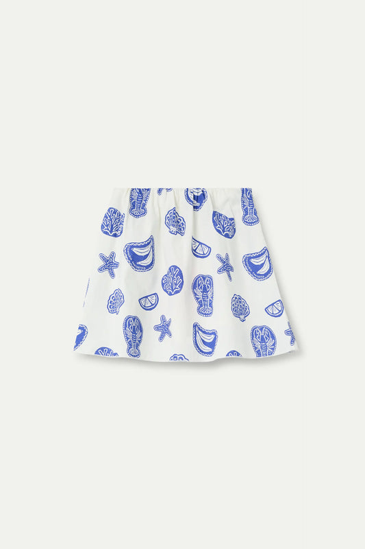 Falda corta de niña 100% algodón estampado Lobster