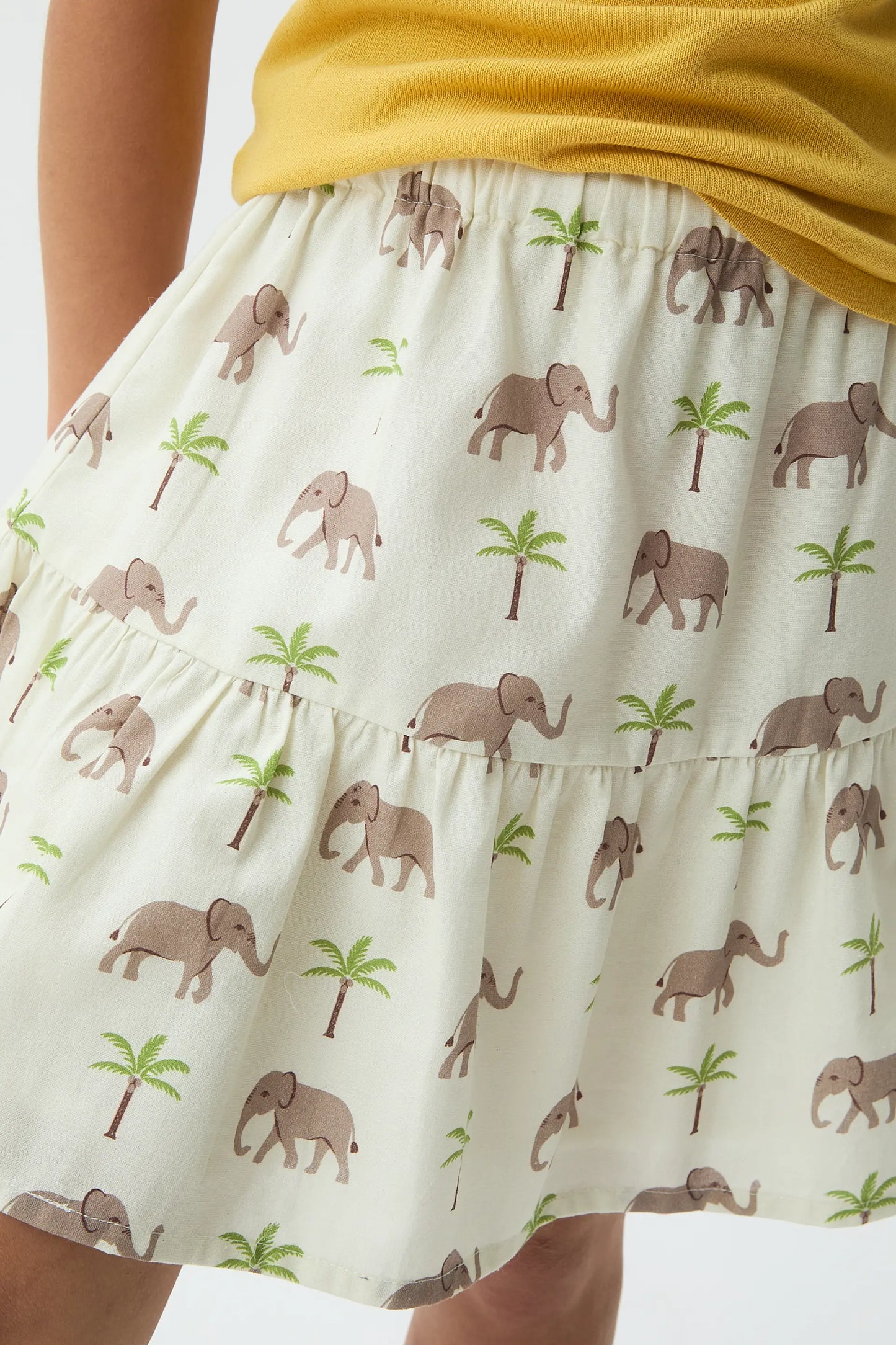 Falda corta de niña con estampado de Elefante