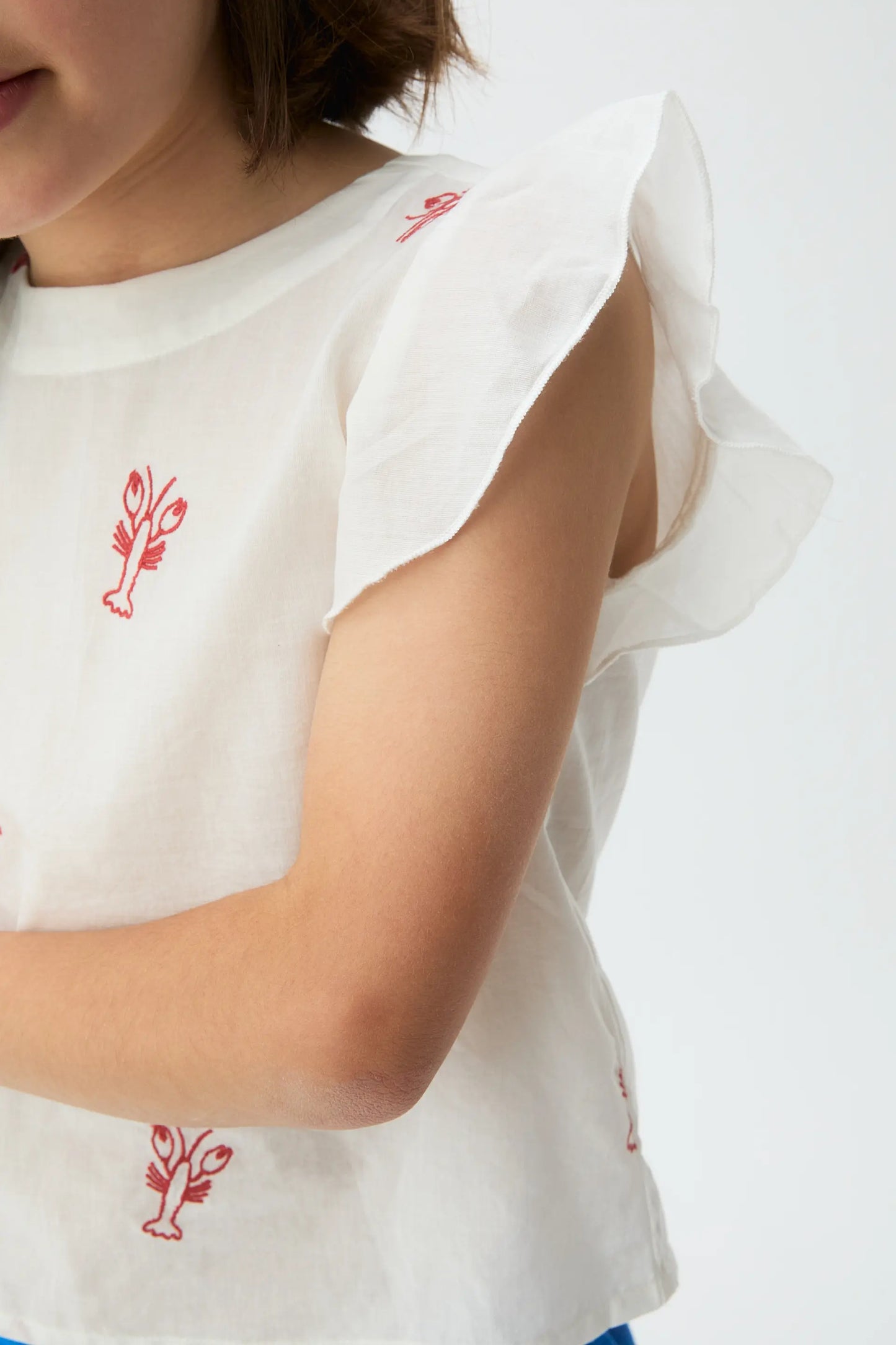 Top da bambina con ricamo Red Lobster