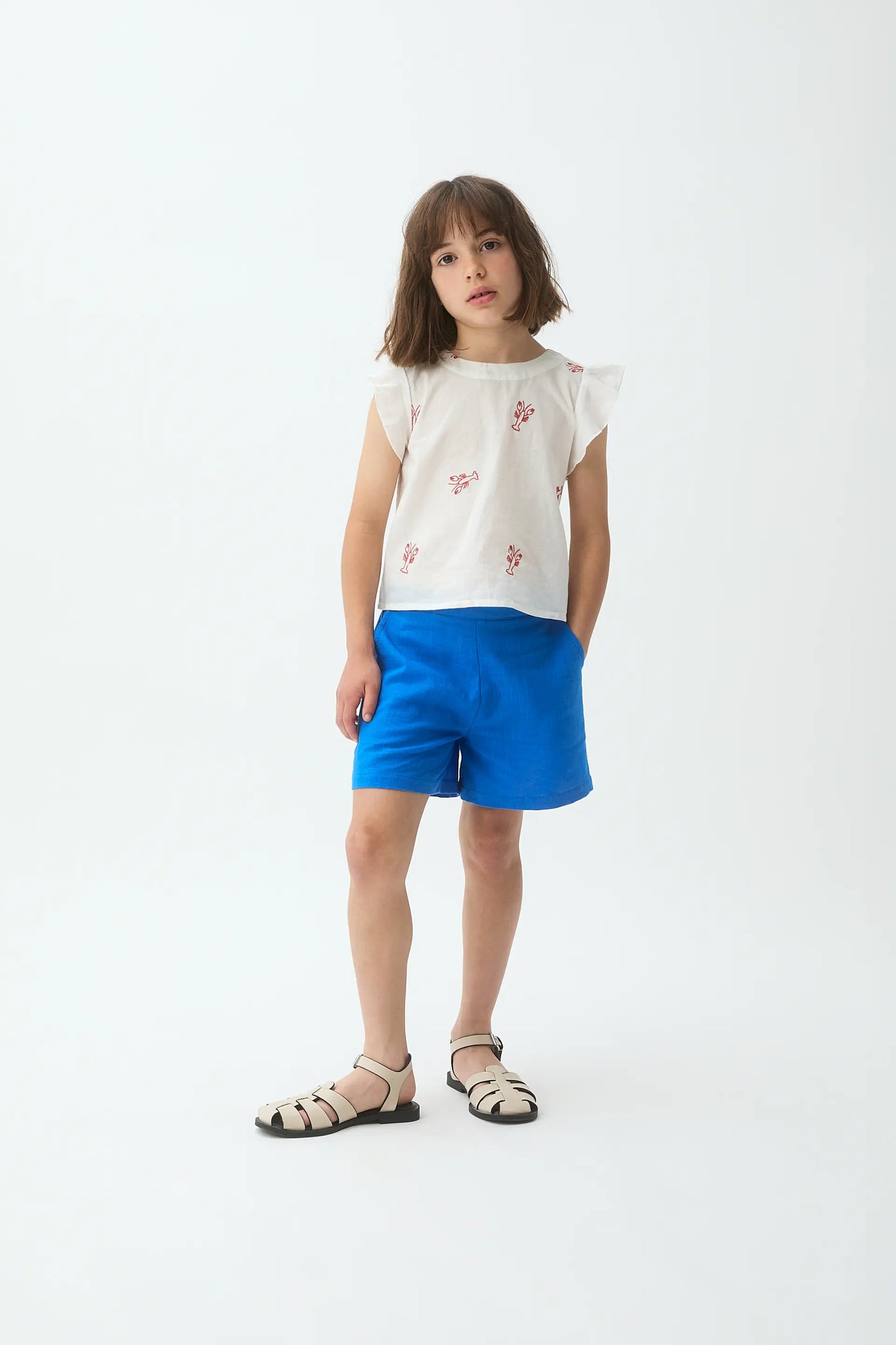 Top da bambina con ricamo Red Lobster