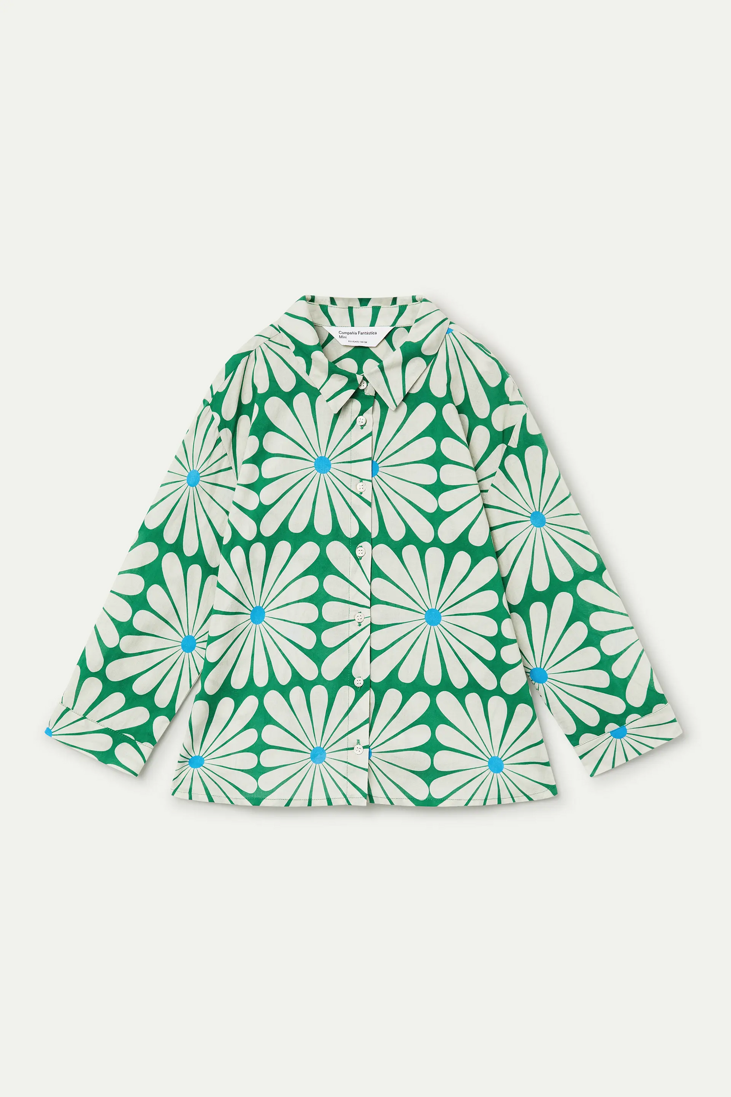 Girl's shirt with Olive Flower Green print