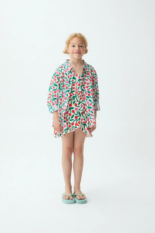 Camisa de niña con estampado Guinda