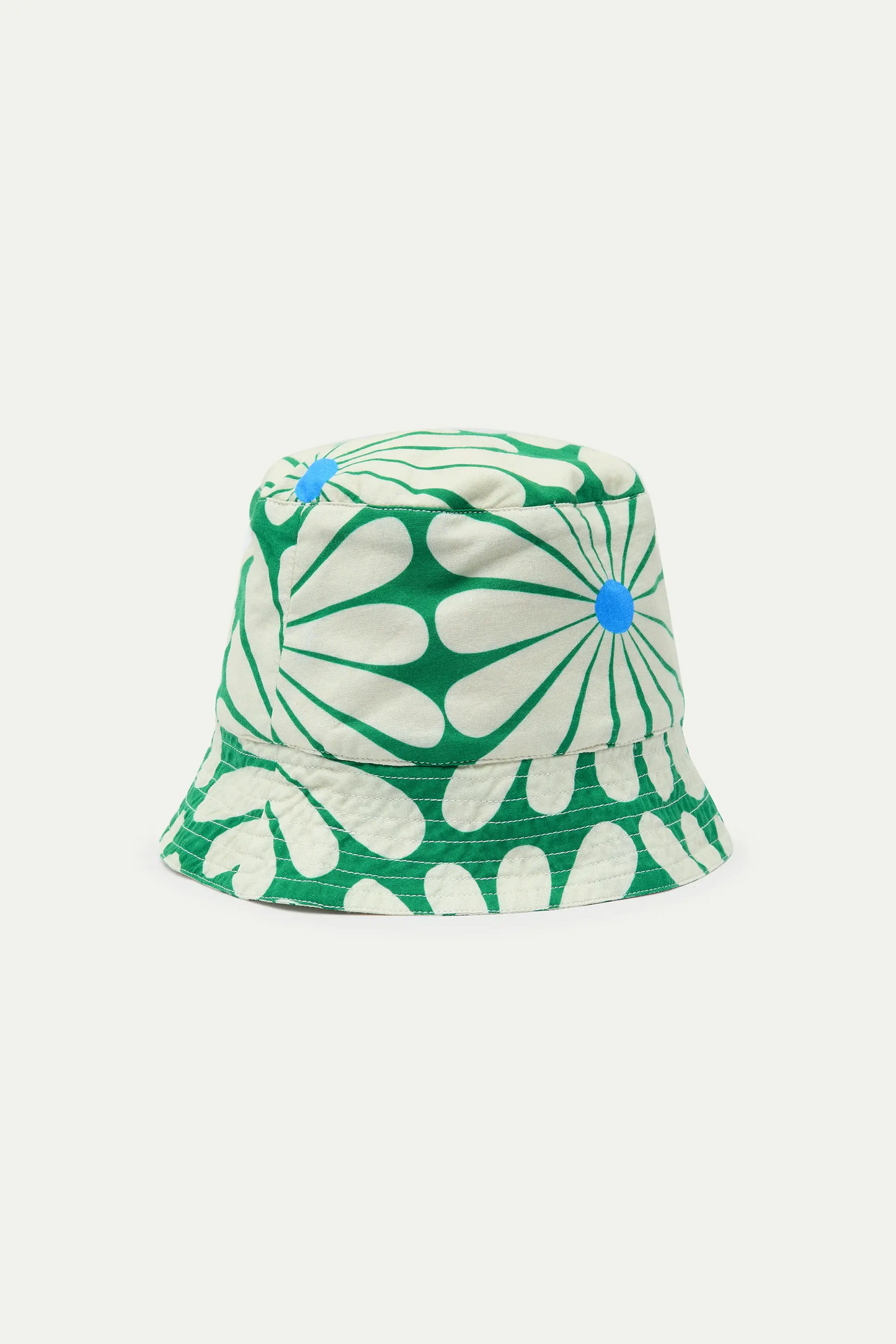 Gorro de niña con estampado Olive Flower Green