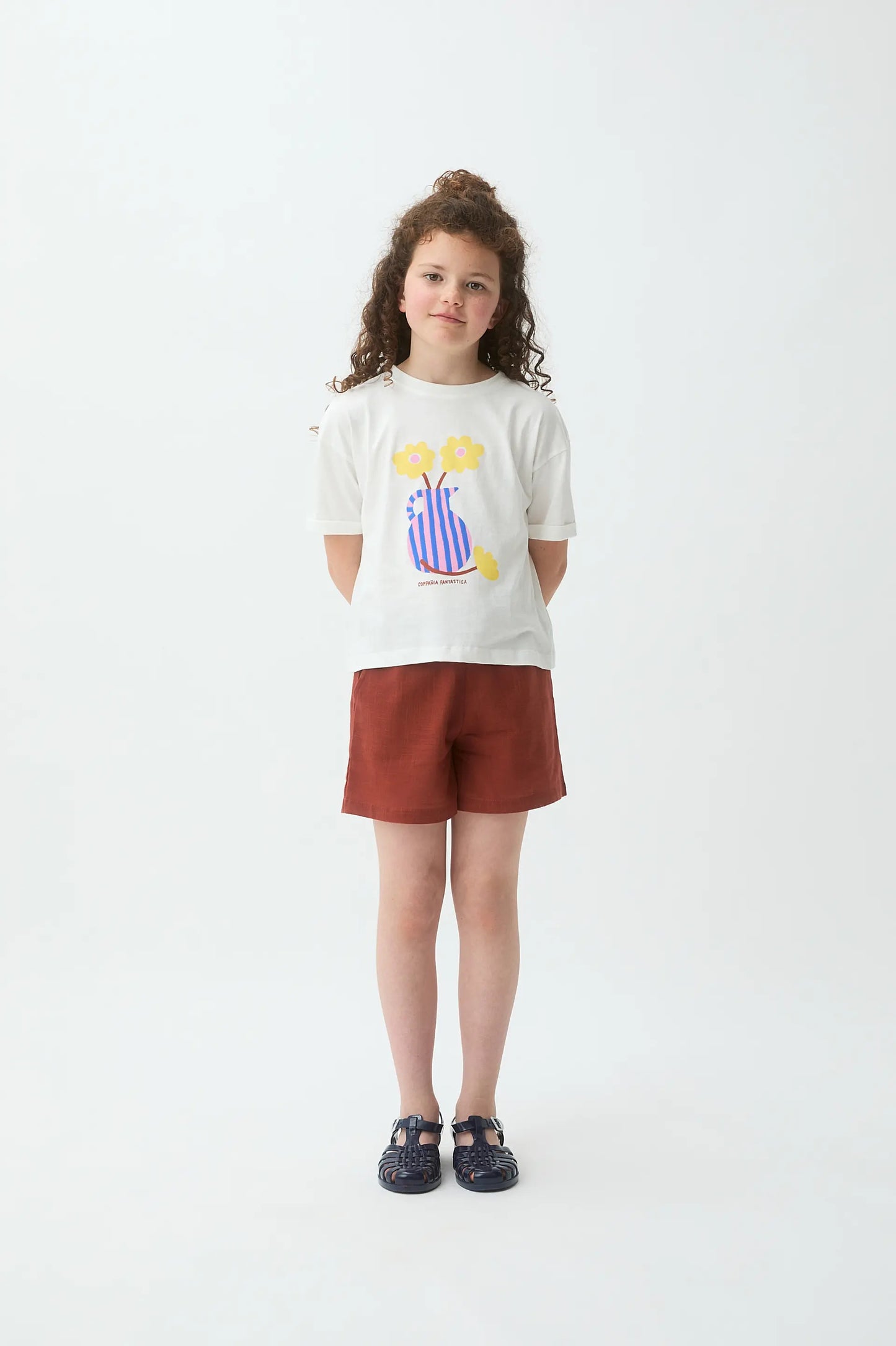 T-shirt da bambina in cotone 100% con stampa a forma di vaso "Fantastic Company"