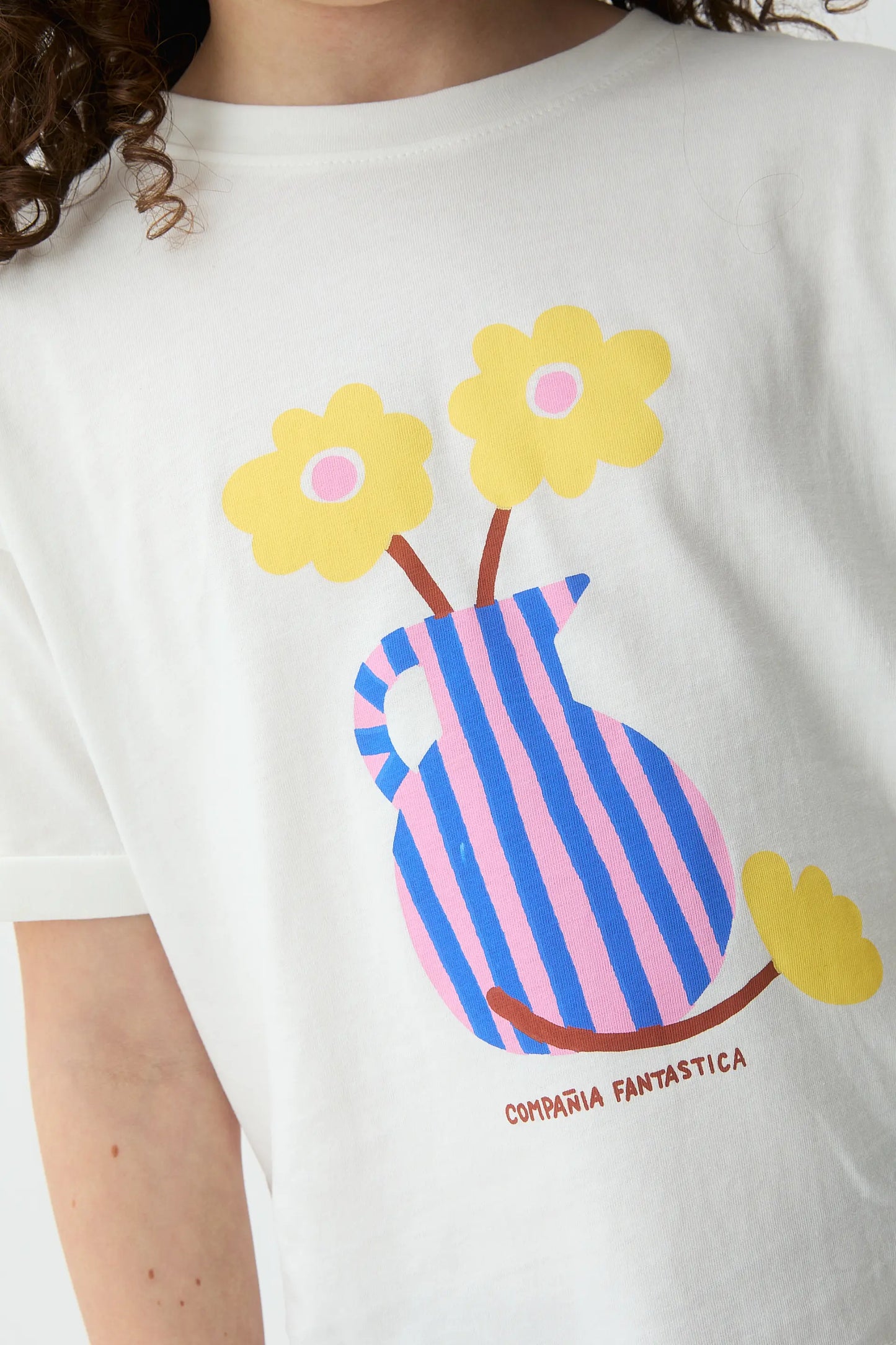 T-shirt da bambina in cotone 100% con stampa a forma di vaso "Fantastic Company"