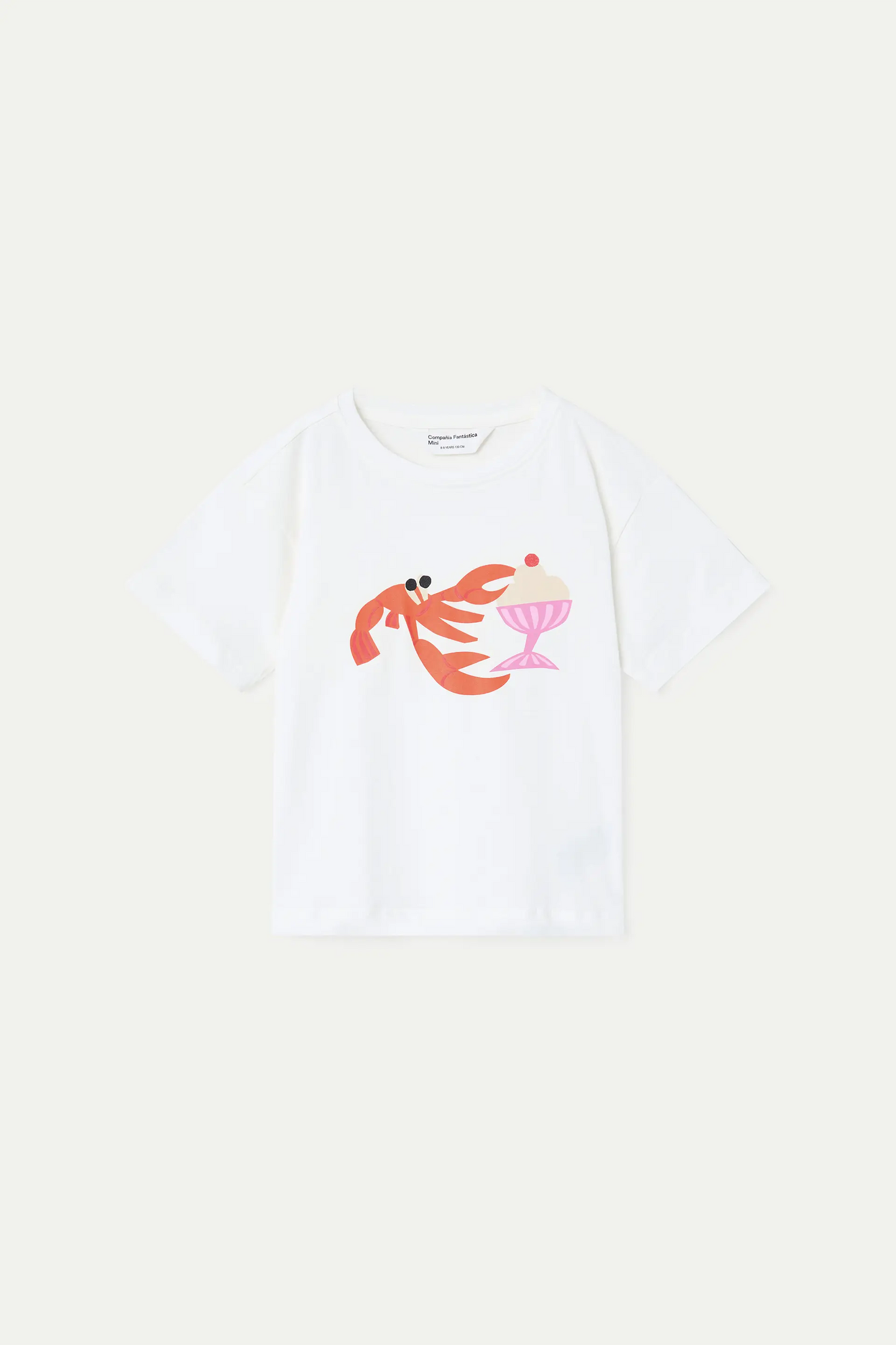 T-shirt da bambina in cotone 100% con stampa aragosta
