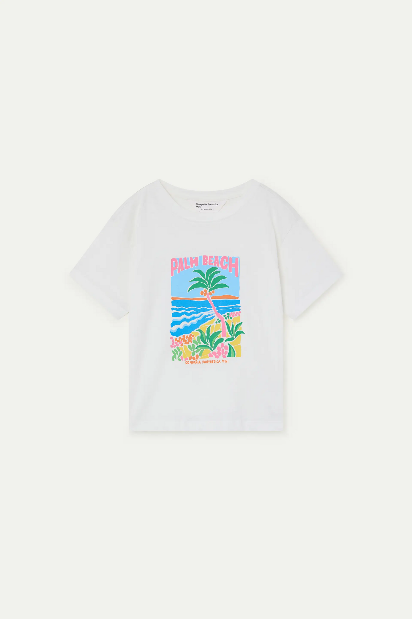 Camiseta de niña 100% algodón con estampado Palm Beach