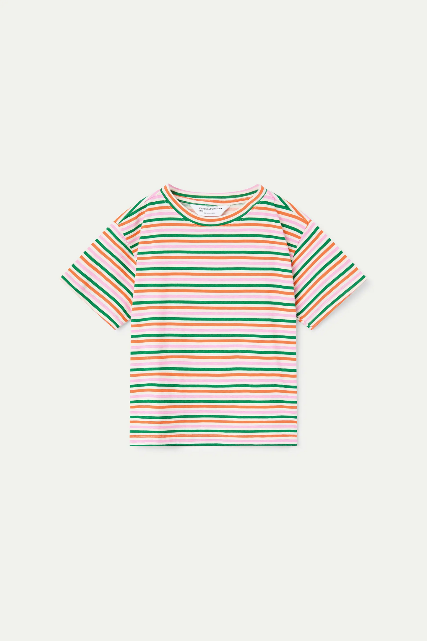 Camiseta de niña 100% algodón con estampado rayas especial multicolor