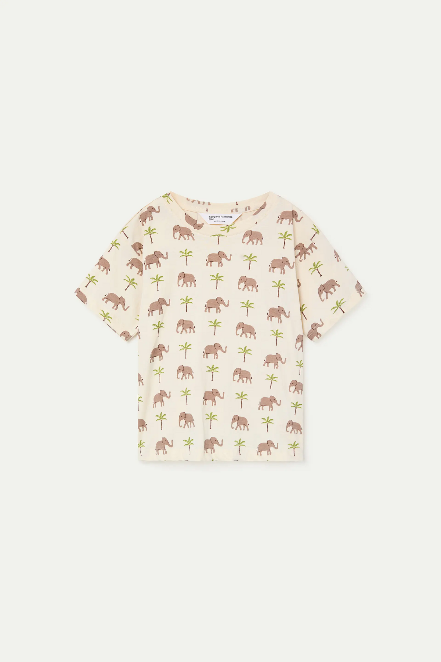 Camiseta de niña 100% algodón con estampado Elefante
