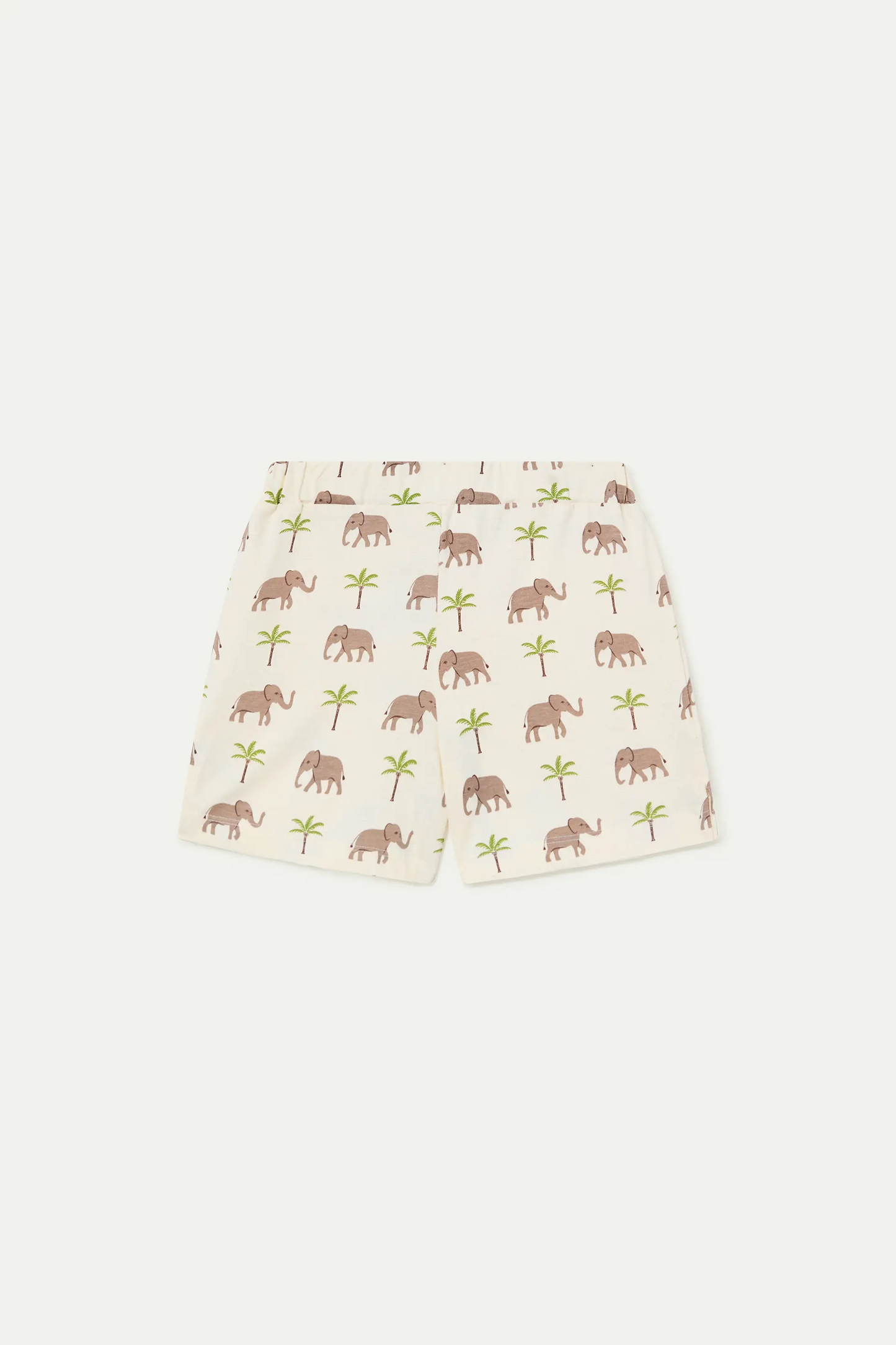 Pantaloncini da bambina in cotone 100% con stampa elefante