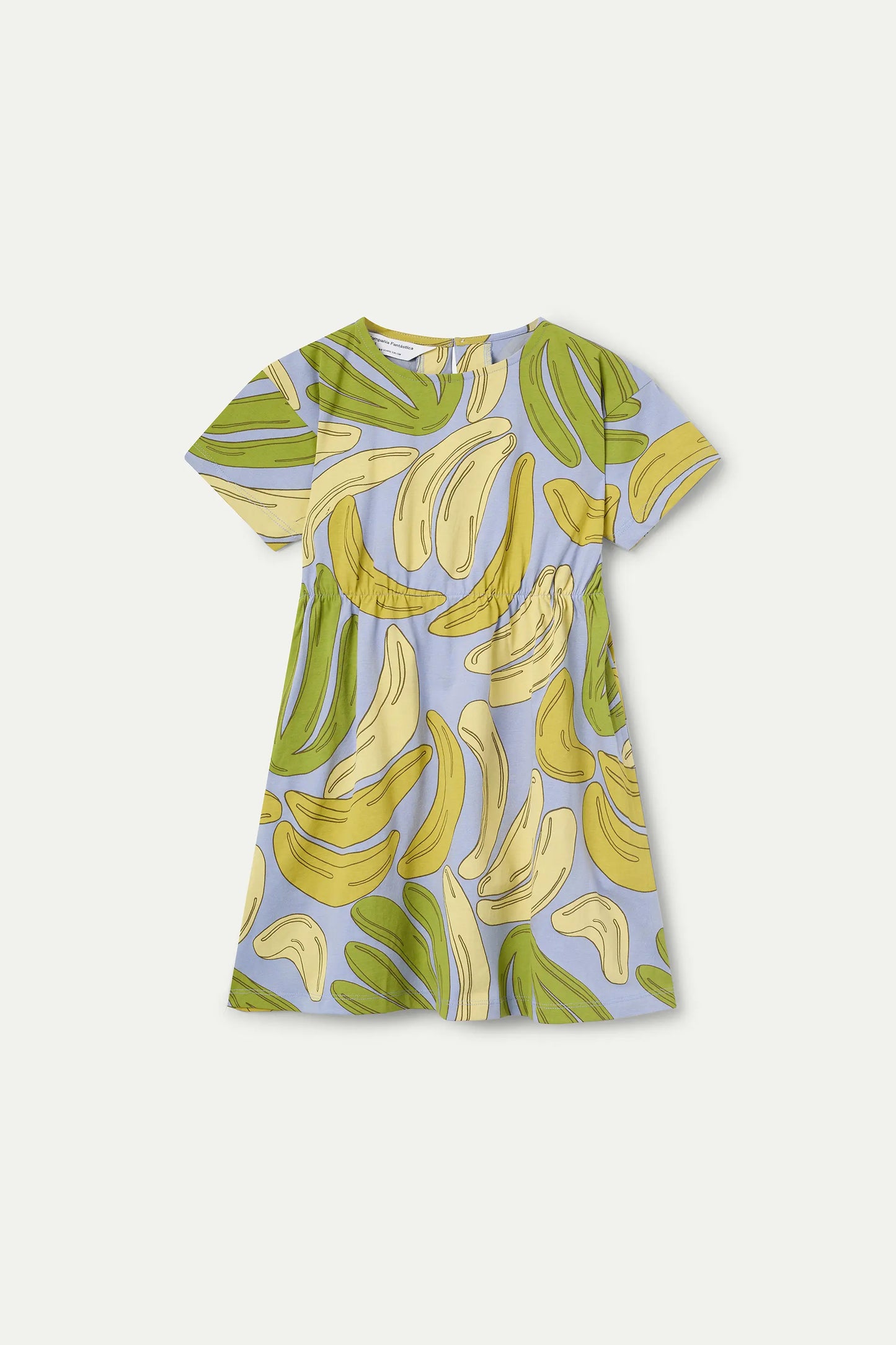Vestido corto de niña 100% algodón con estampado Guineo